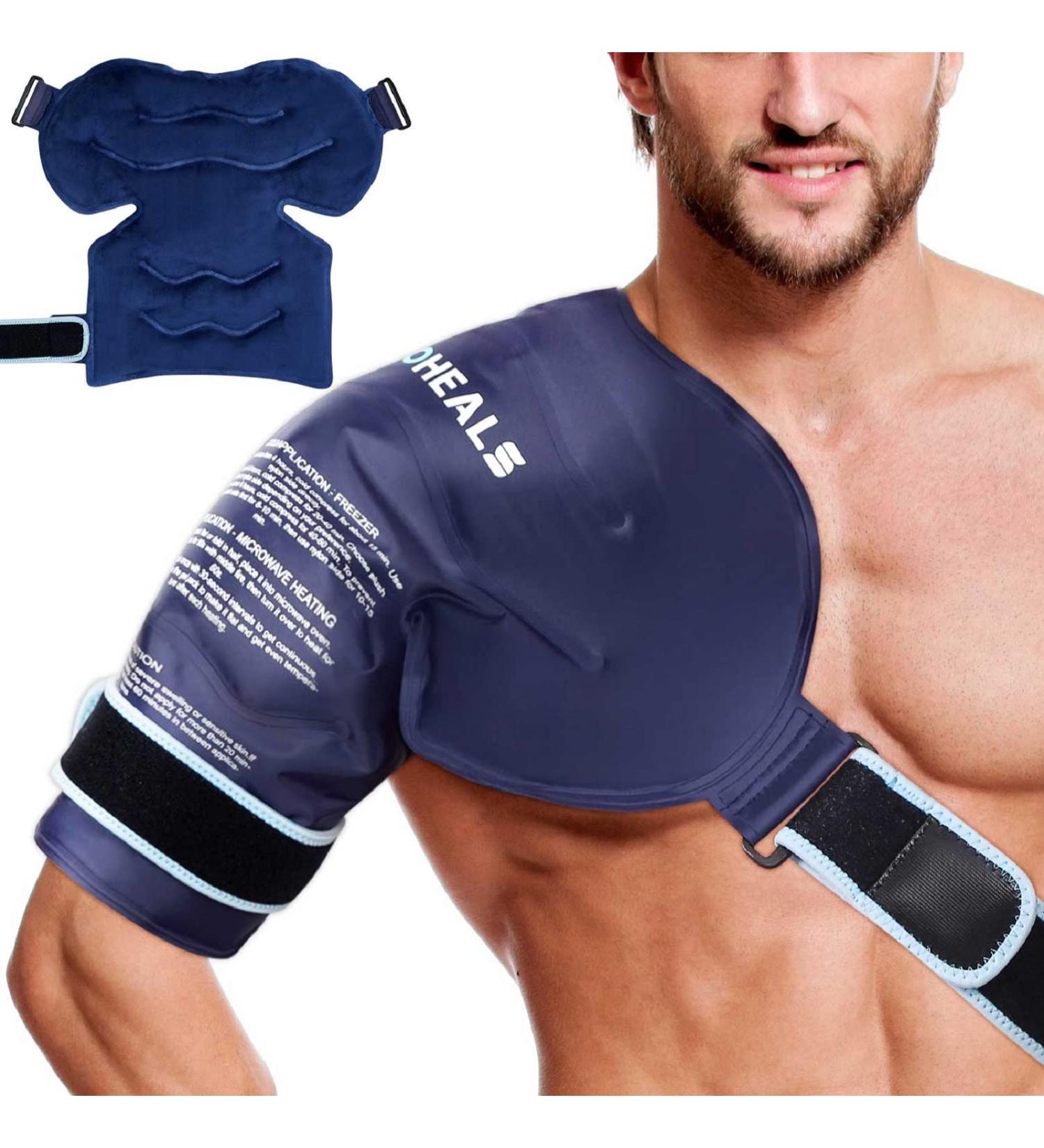IGOHEALS Shoulder Ice Pack Wrap for Rotator Cuff Injuries - Hot Cold Therapy for Pain Relief & Recovery - Left/Right Shoulder for Men & Women - Navy 003 - Buy Online on GoSupps.com