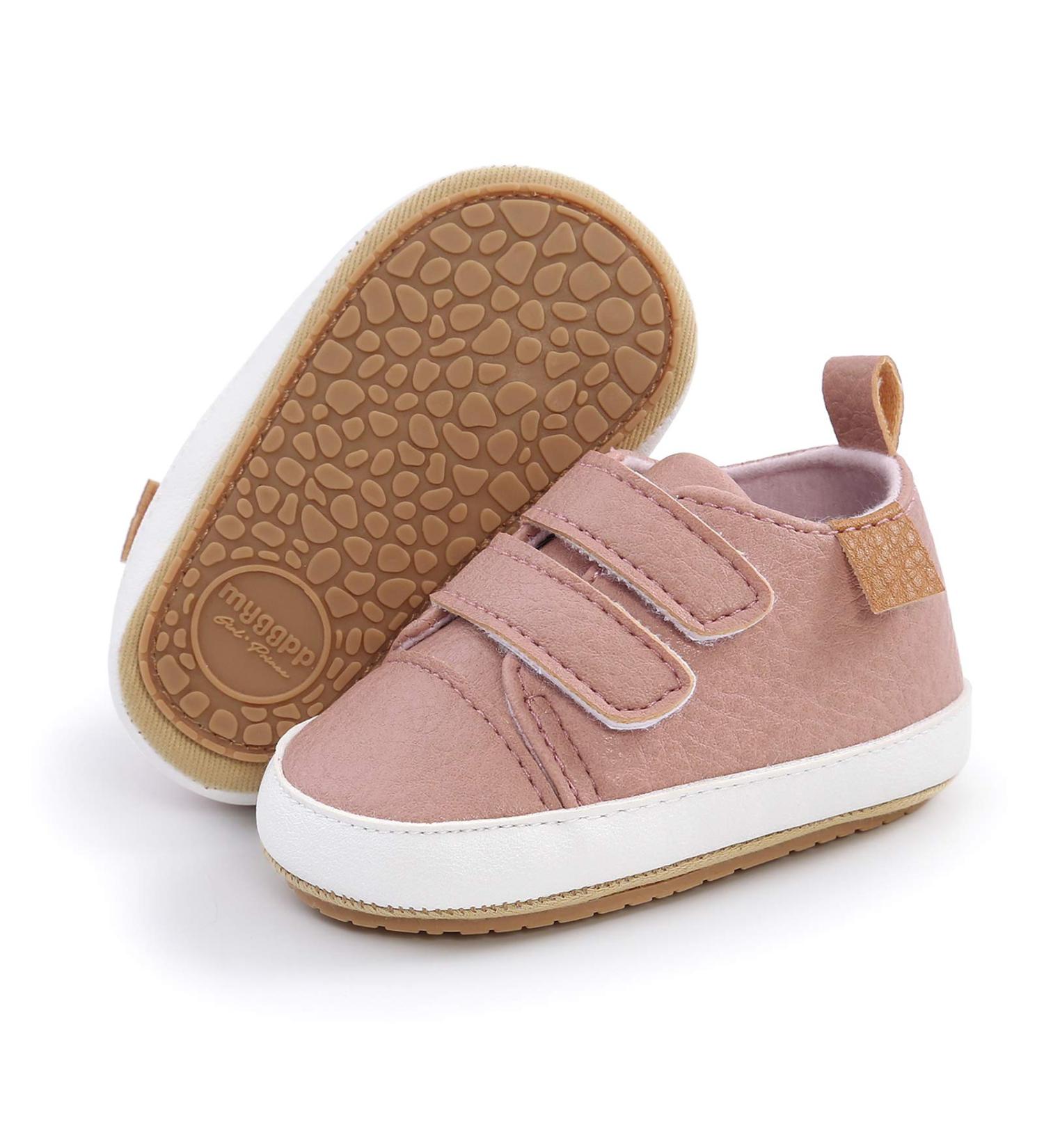 RVROVIC Baby Sneakers | Anti-Slip PU Leather Soft Sole Shoes | 6-12 Months | Pink - Buy Online on GoSupps.com