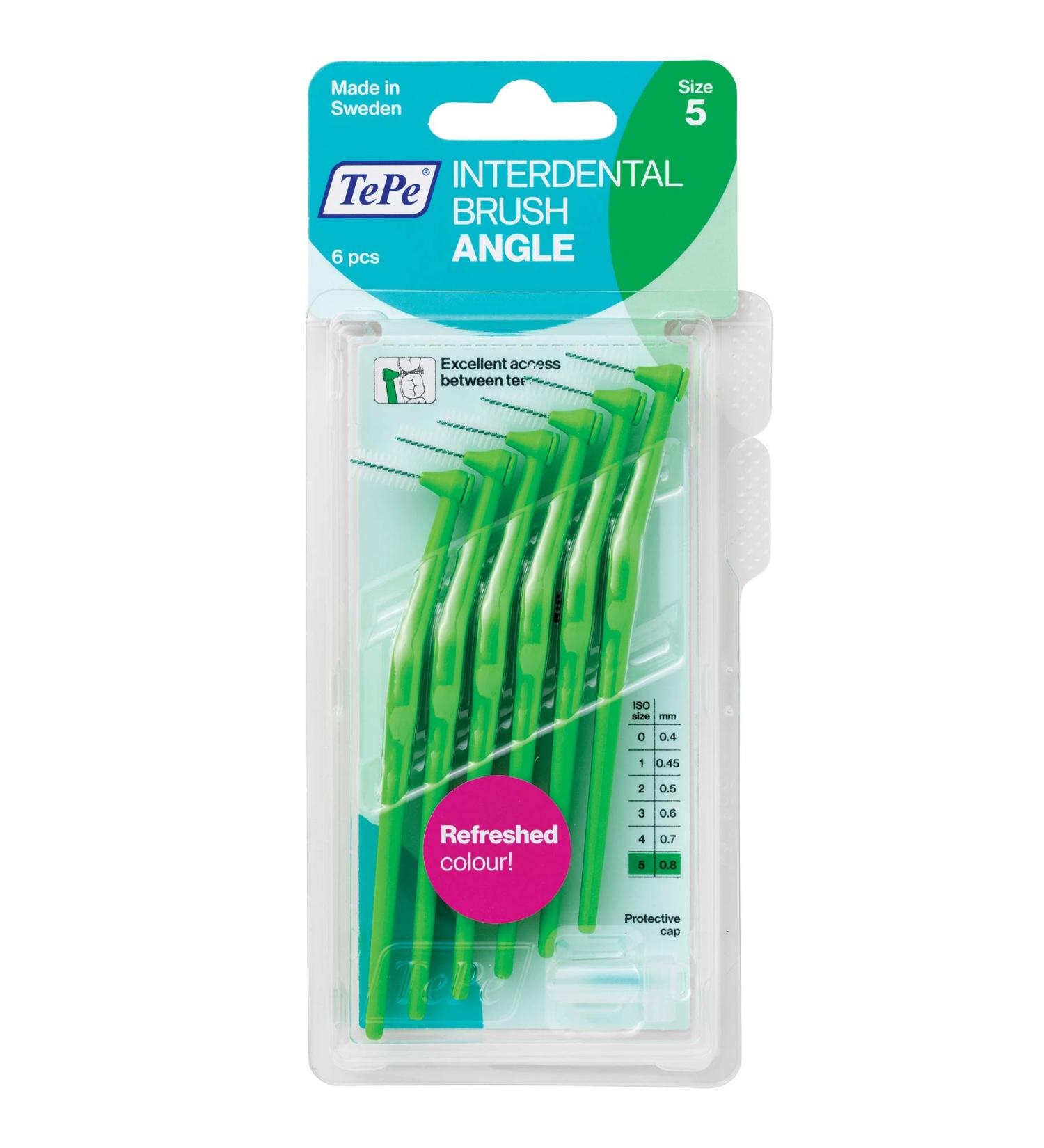 18 TePe Angle interdental brushes 0.8 mm green