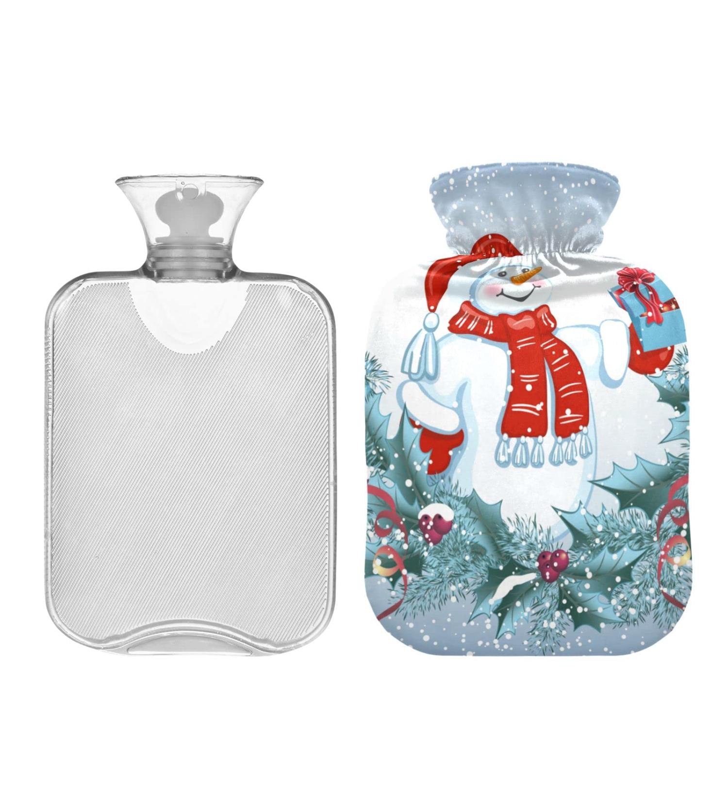 Mnsruu Hot Water Bottle with Soft Cover - Snowman Design | Perfect 2L Christmas Gift for Women & Kids - Buy Online on GoSupps.com