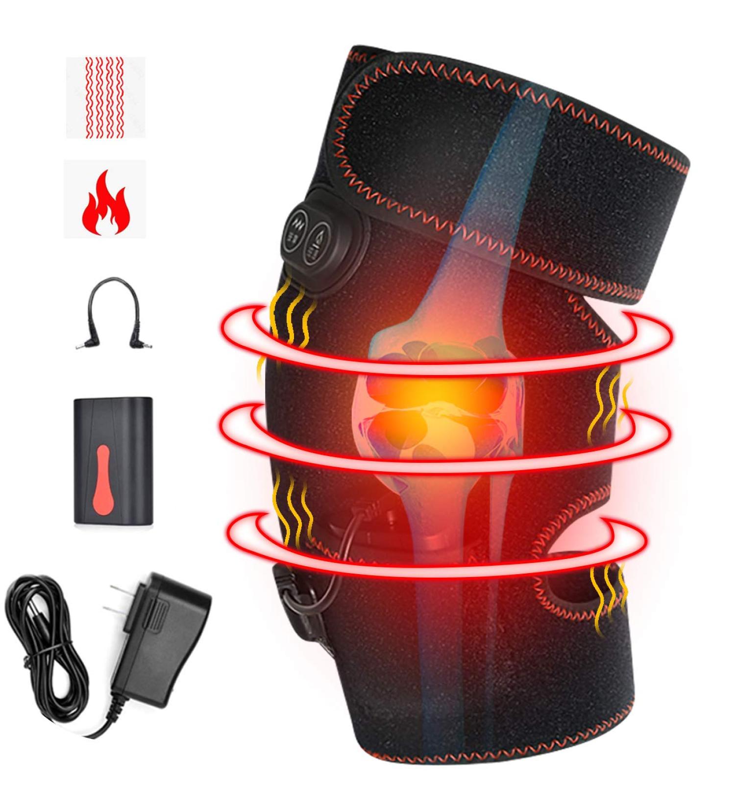 Heated Knee Massager for Pain Relief - Vibration and Heat Therapy for Knee Pain - Arthritis Support and Muscle Relaxation - Buy Online on GoSupps.com