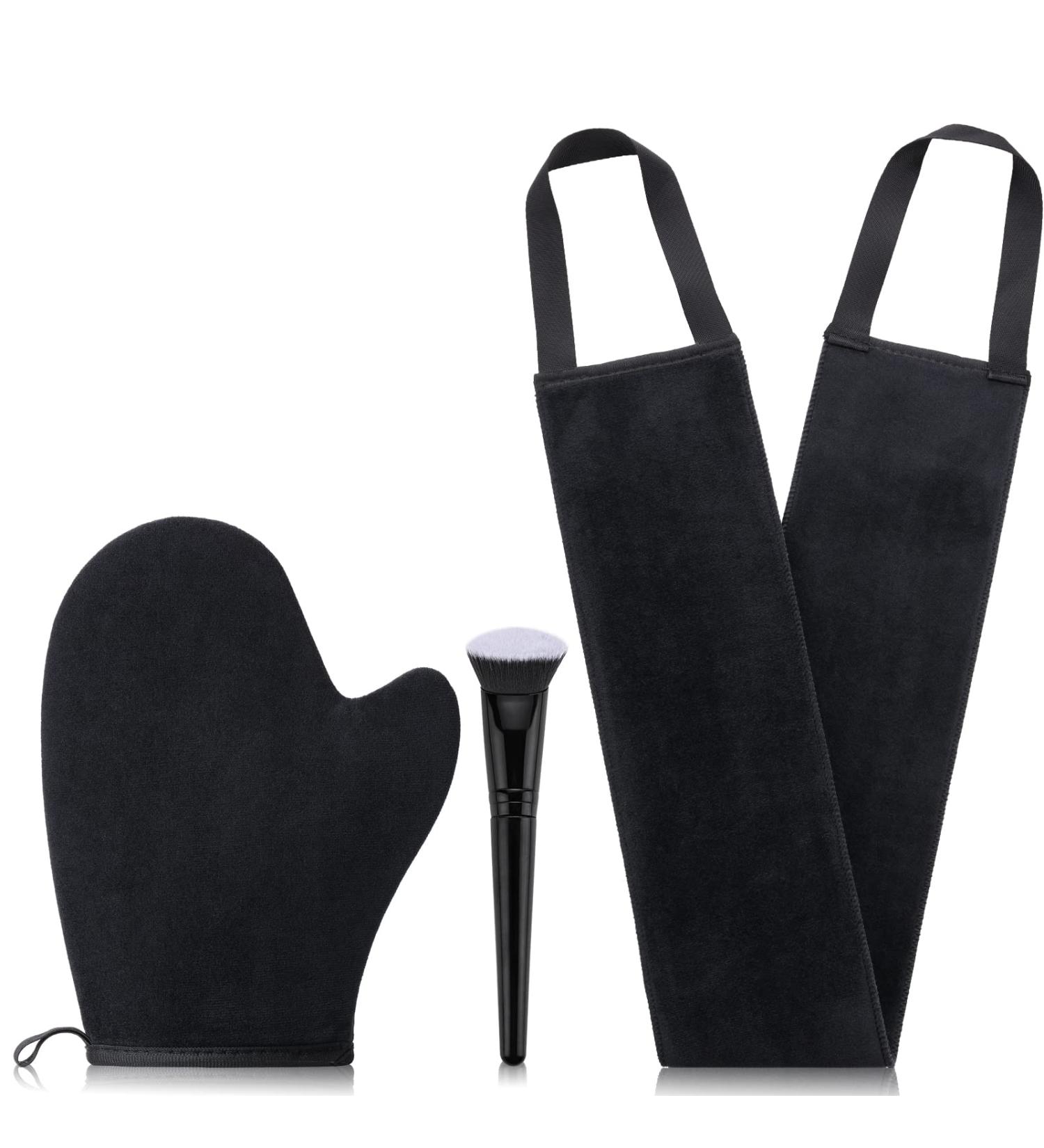 KELILO Self Tanner Mitt Applicator Set - Tanning Mitts for Easy and Even Self Tanning | Back Applicator Glove Included - 3 Piece Brush Set - Buy Online on GoSupps.com