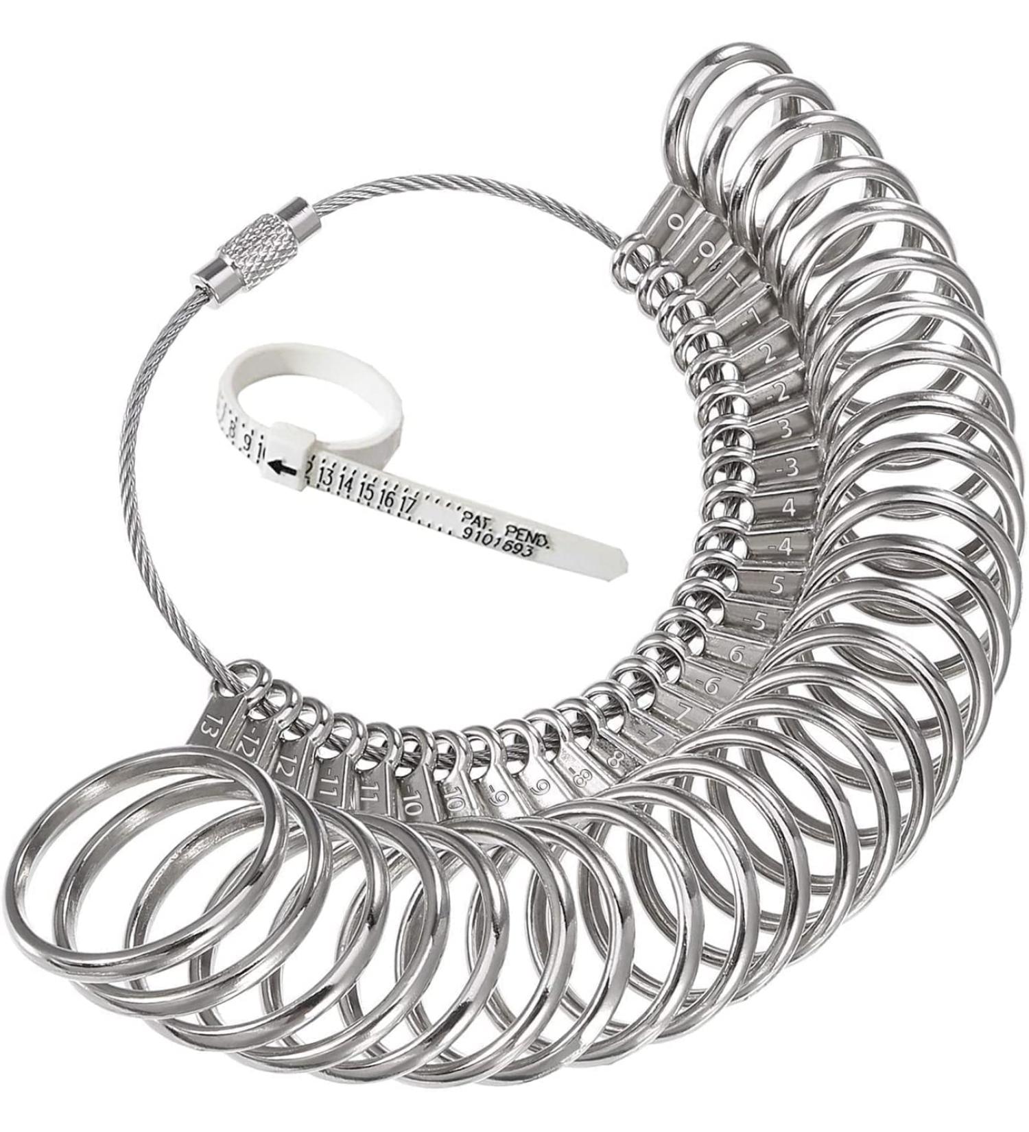DoGeek 27 Pcs Ring Sizer Measuring Tool Set - Stainless Steel Ring Gauges, Finger Sizer, Aluminum Ring Mandrel (Size 1-13) - Buy Online on GoSupps.com