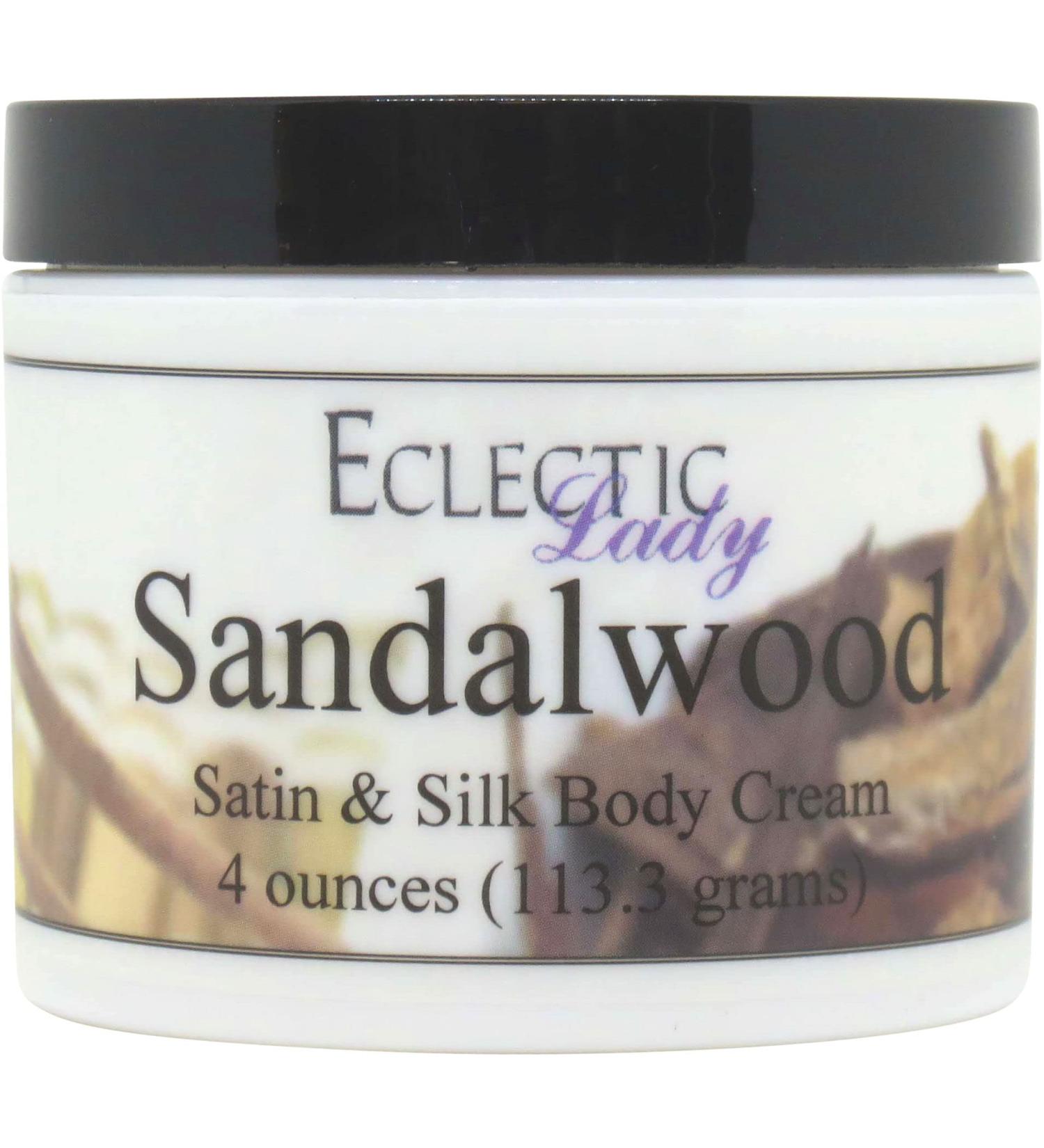 Buy Eclectic Lady Sandalwood Satin & Silk Body Cream - 4 oz Handcrafted USA Moisturizer with Shea Butter Aloe & Vitamin E - Phthalate-Free Lotion for Women - Buy Online on GoSupps.com