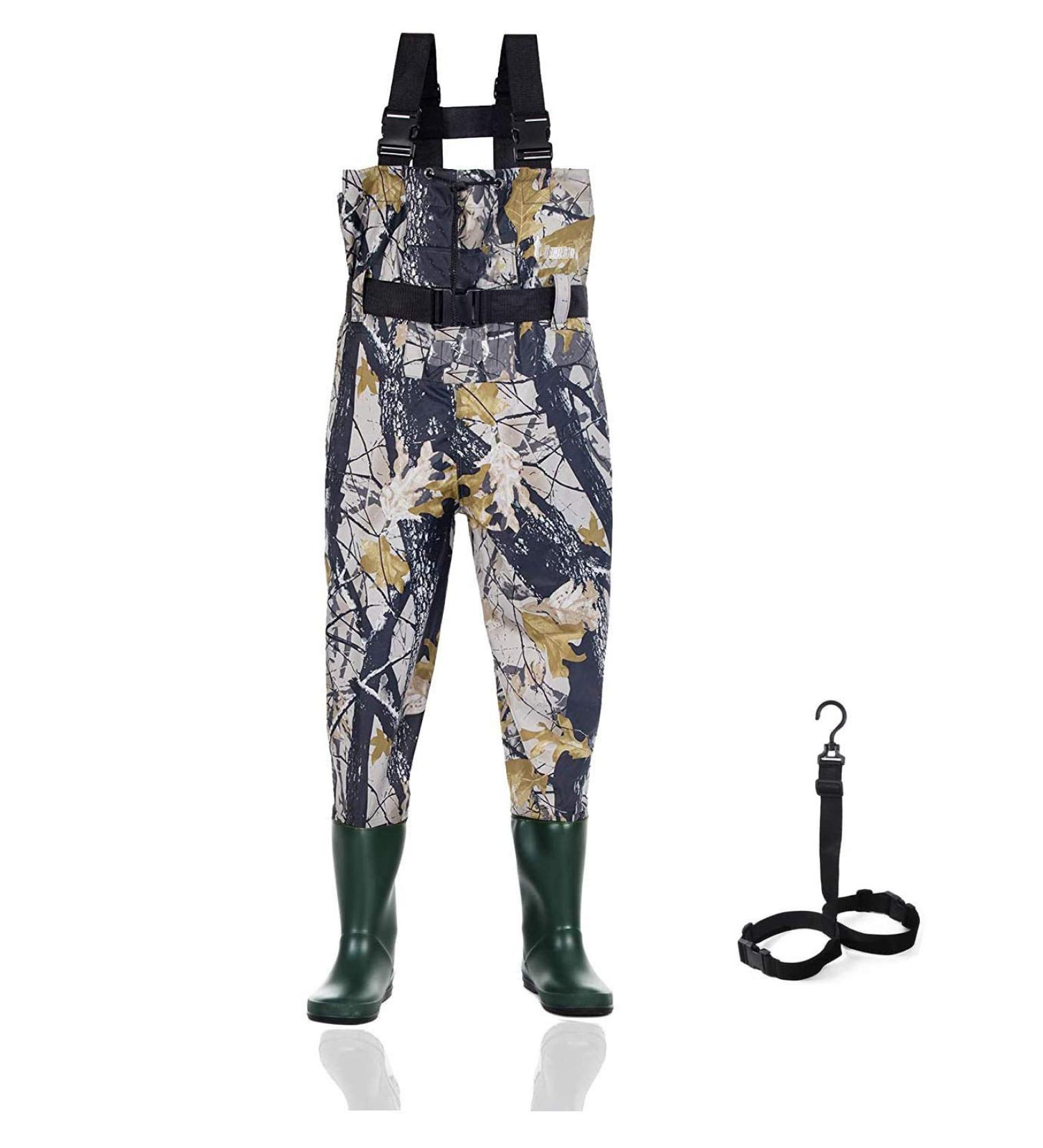 Kids Waterproof Chest Waders for Youth Fishing and Hunting - Camo 4/5 - Buy Online on GoSupps.com