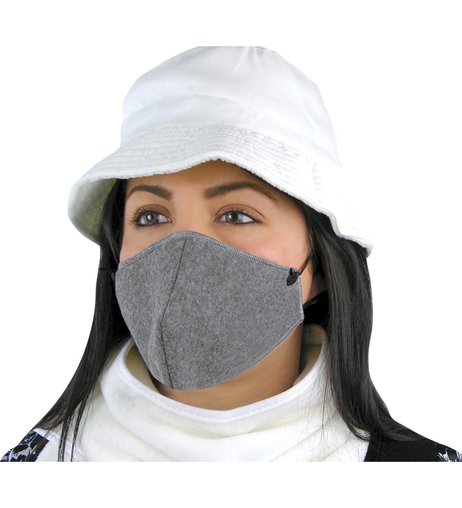 North American Health + Wellness Winter Fleece Mask Warm Face Covering Gray