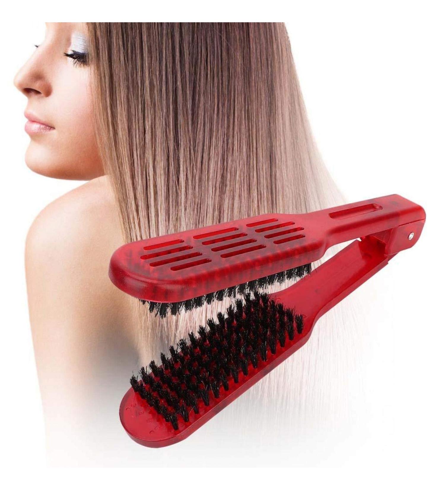 Plywood Comb Hair Straightening Tool - V-Shape Styling Straightener for Home & Barber Shop | Red - Buy Online on GoSupps.com