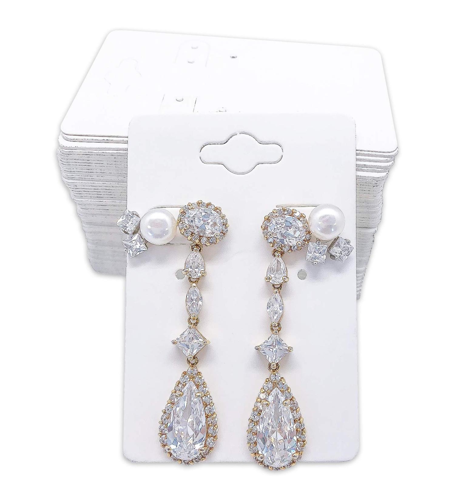 The Display Guys 100 pcs Hanging Earring Display Cards Jewelry Pack - 2x3 Inch White - Buy Online on GoSupps.com