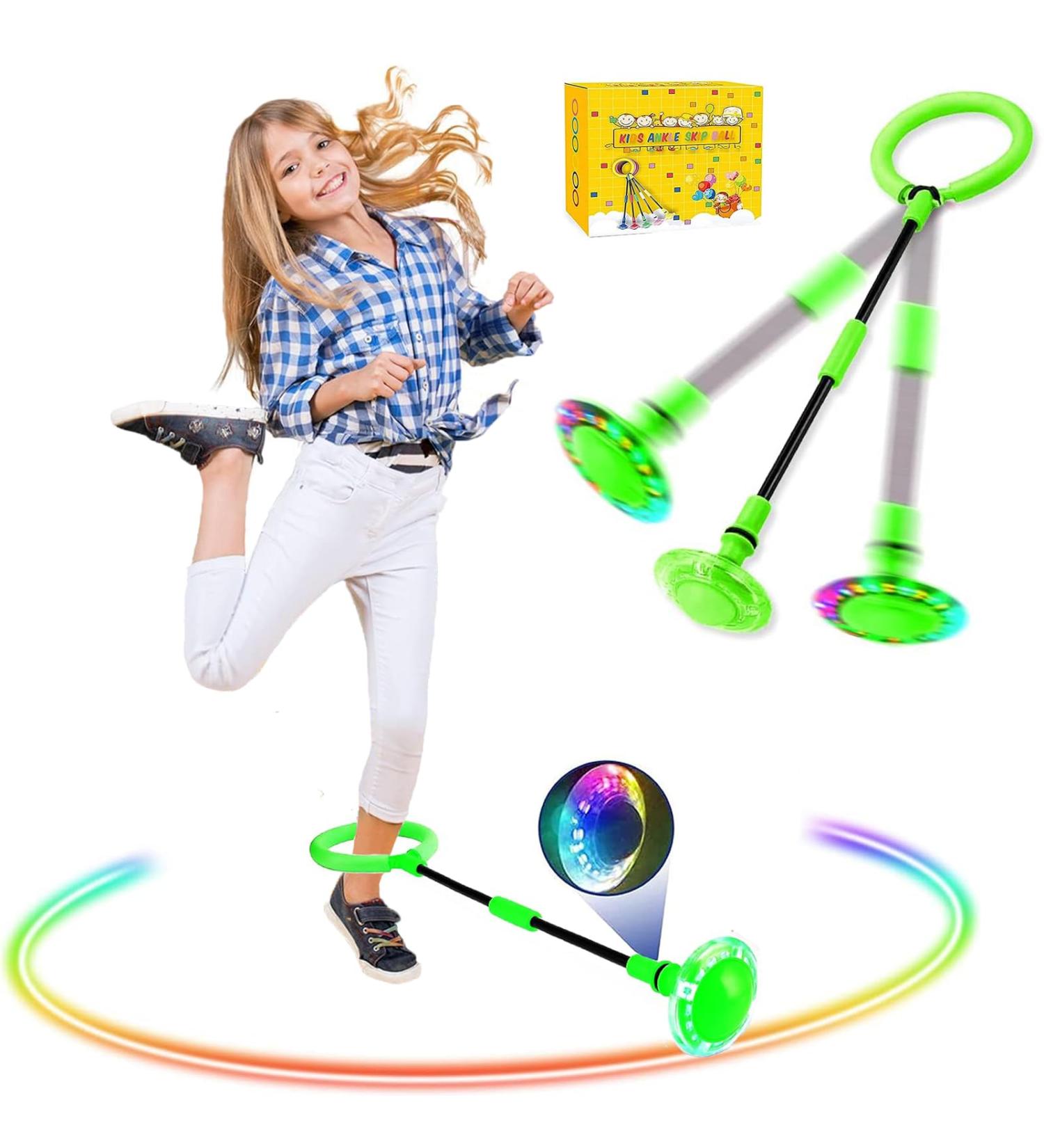 Skip Ball Kinder - Jumping Ball for Kids & Adults | Foldable Flash Ball for Fun & Fitness - Green - Buy Online on GoSupps.com