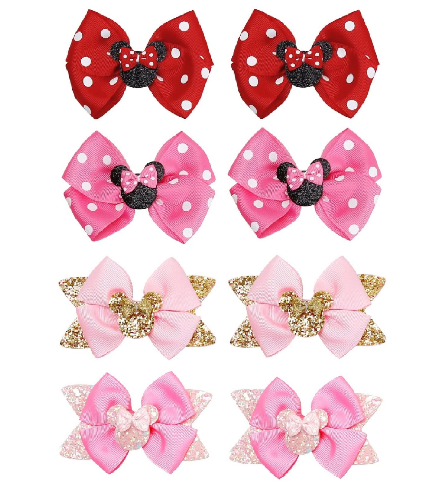 Glitter Mouse Ears Hair Bows Clips - Women's & Girls' Hair Accessories for Costume, Party, Vacation - Halloween & Christmas Decoration - Buy Online on GoSupps.com