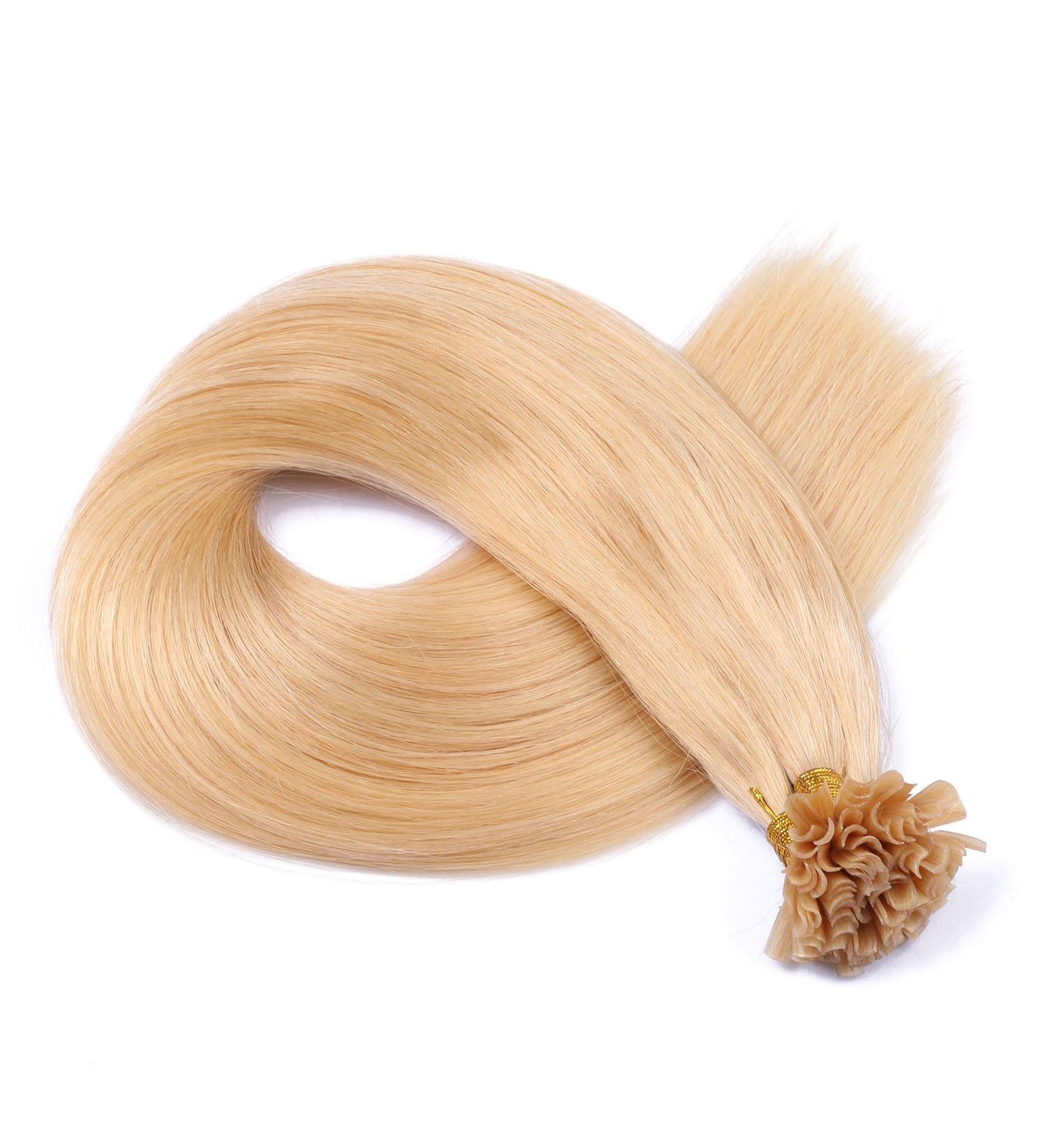 Keratin Bonding U-Tip Hair Extensions - #24 Goldblond - 40cm - 100% Remy Human Hair - 25 Strands by Novon - Buy Online on GoSupps.com