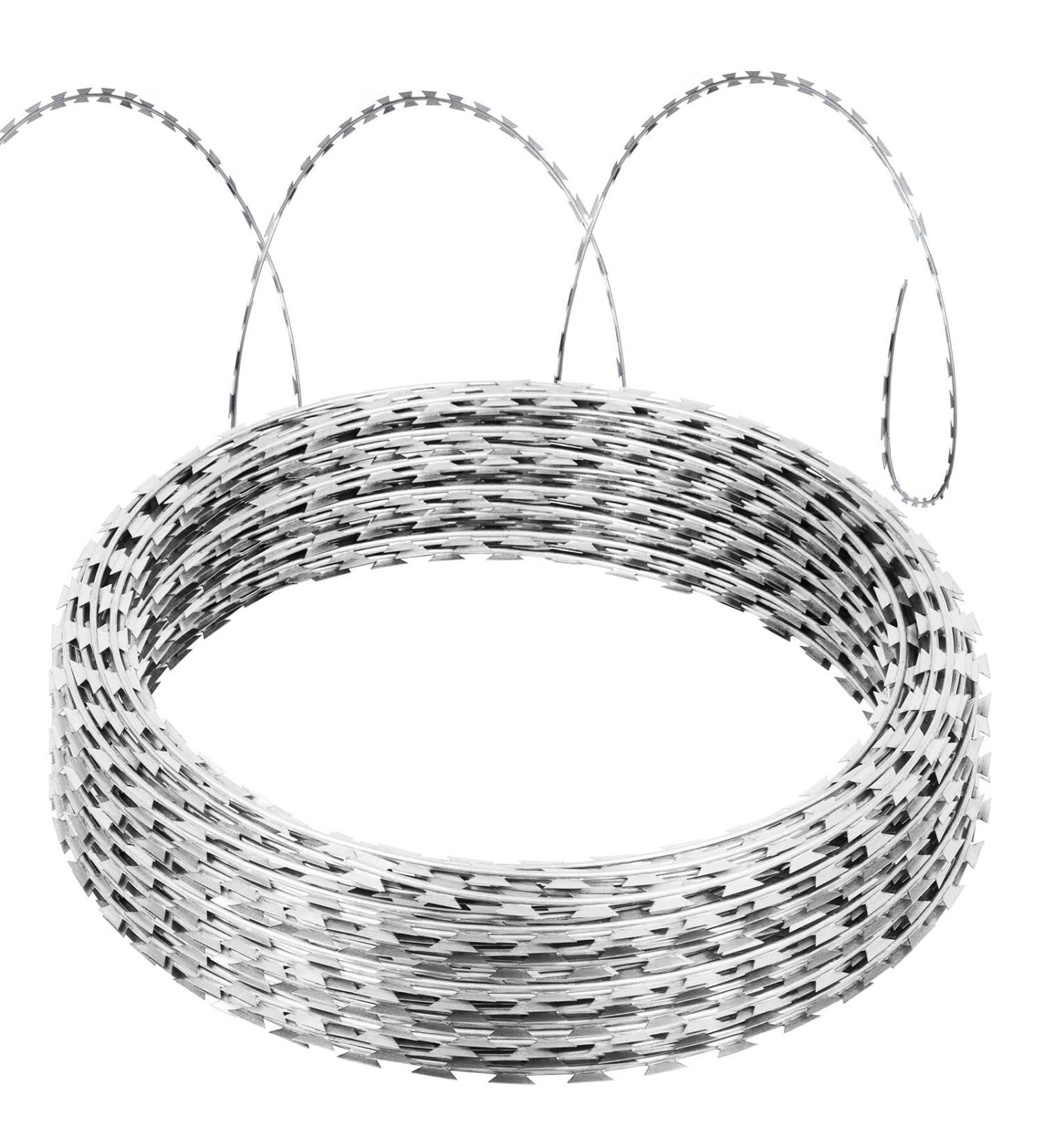 Tmee Razor Wire - 75m Coils for Secure Fencing | Barbed Wire for Garden Protection | Durable & Effective Wire Fence Solutions - Buy Online on GoSupps.com