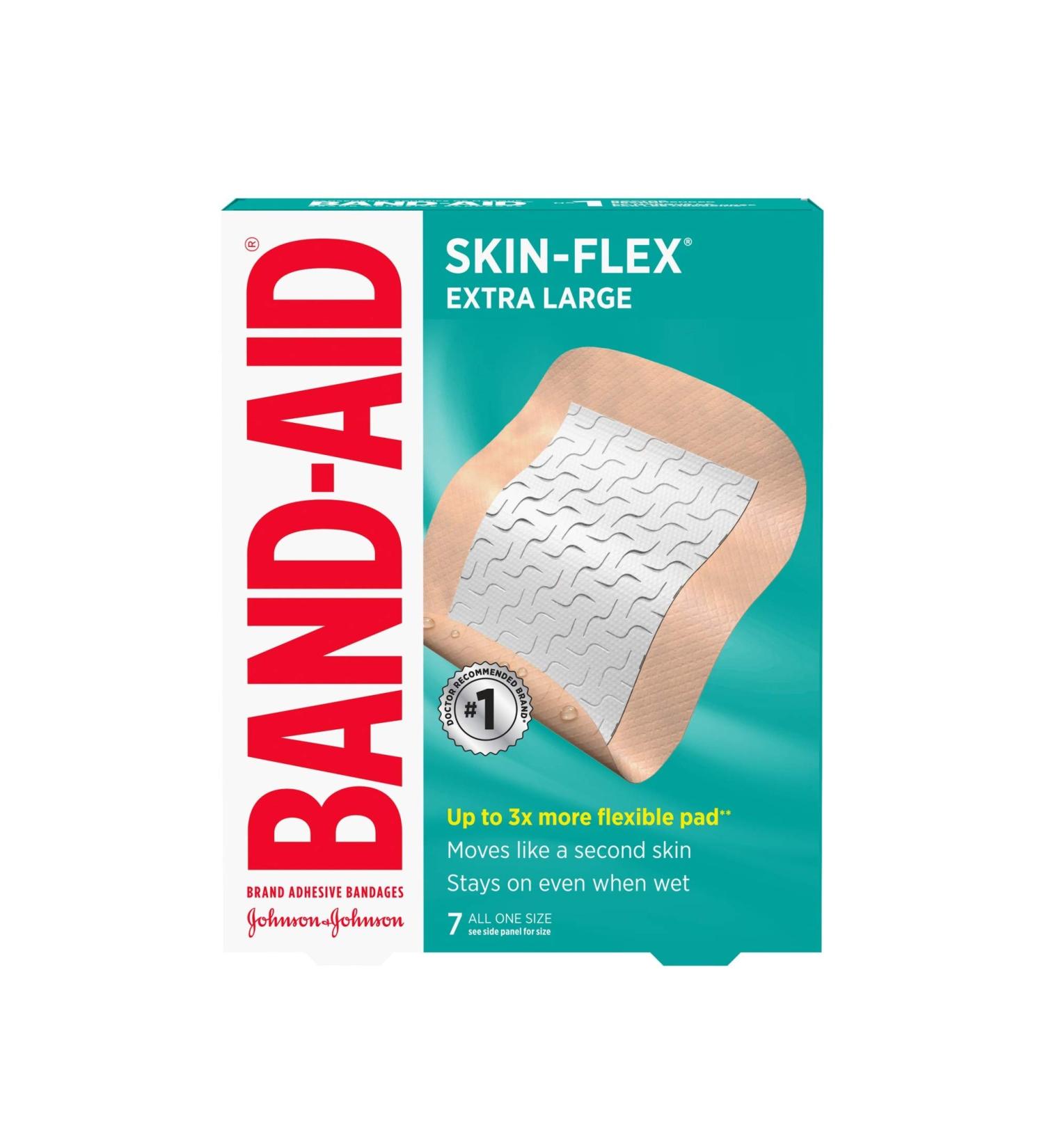 Band-Aid Brand Skin-Flex Adhesive Bandages for First Aid and Wound Care Extra Large Size 7 Count 7 Count Extra Large - Buy Online on GoSupps.com