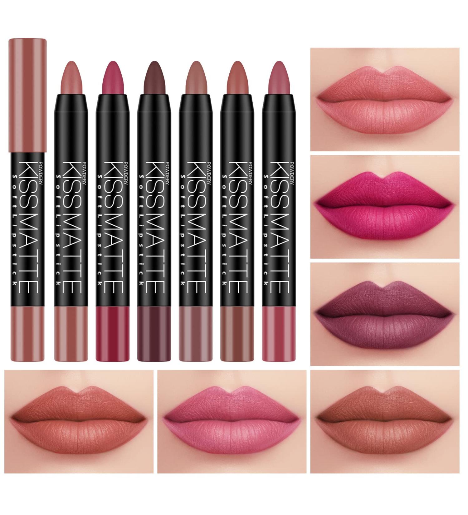 Ownest Beauty KYDA 6 Colors Matte Crayon Lipstick Set - High Pigment Velvet Finish 6pcs - Buy Online on GoSupps.com