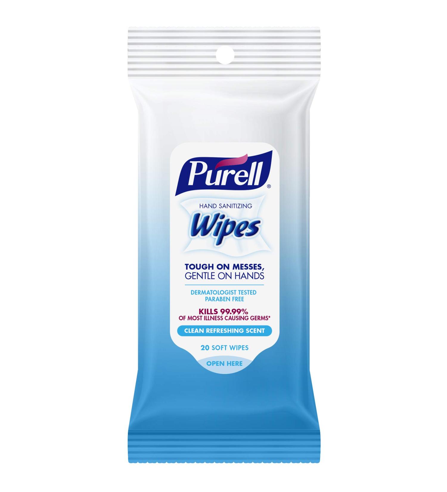 Purell Hand Sanitizing Travel Wipes 20ct (Pack of 3) | Clean & Refreshing Scent - Buy Online on GoSupps.com
