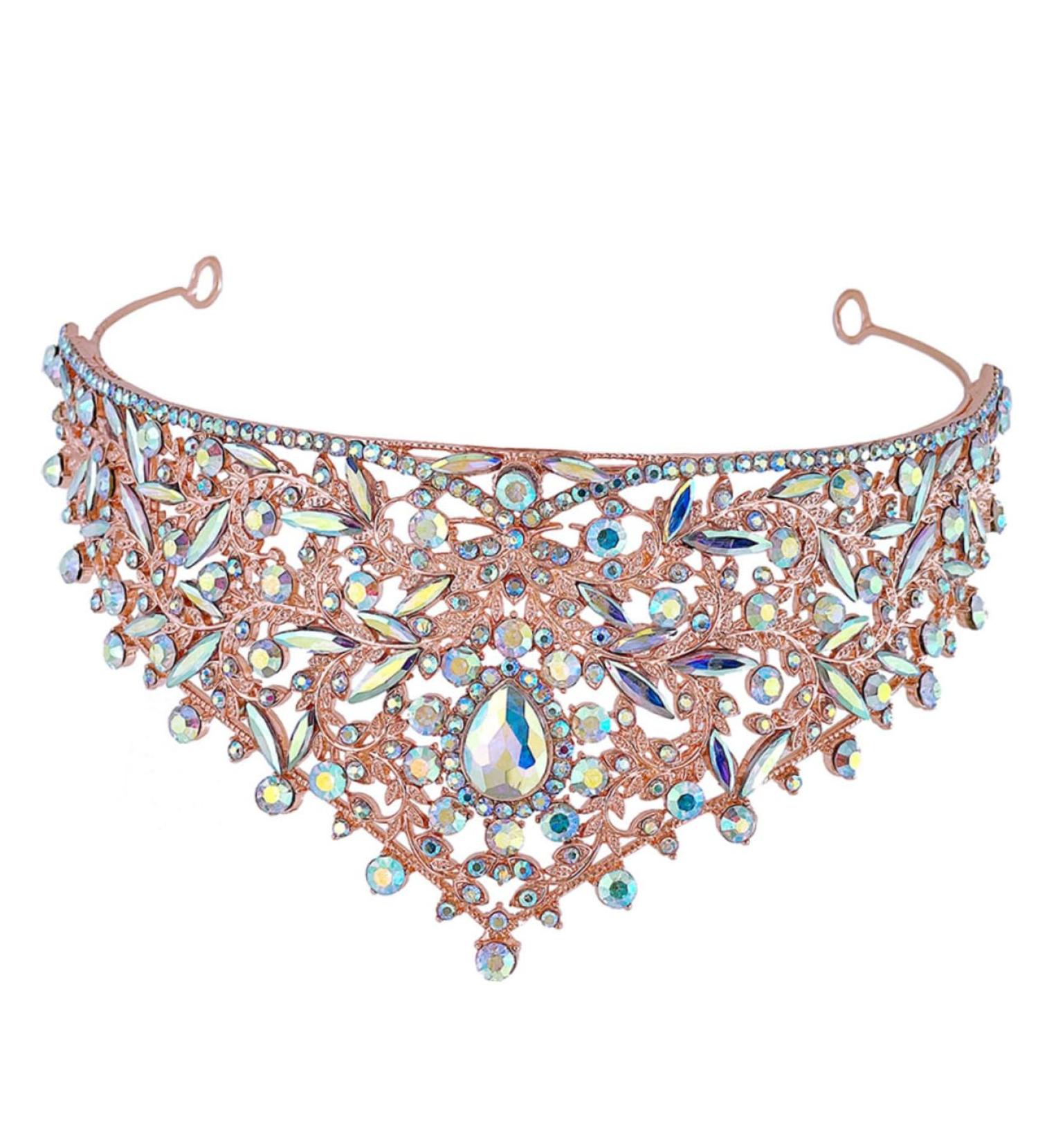 CRILSTYLEO Crown Headband Crown Bridal Hair Accessories Bride Crowns for Wedding Crowns for Women Birthday Crown Princess Crown Wedding Accessories for Brides Bachelorette Crown Rhinestone 17.00X17.00X9.00CM Golden - Buy Online on GoSupps.com