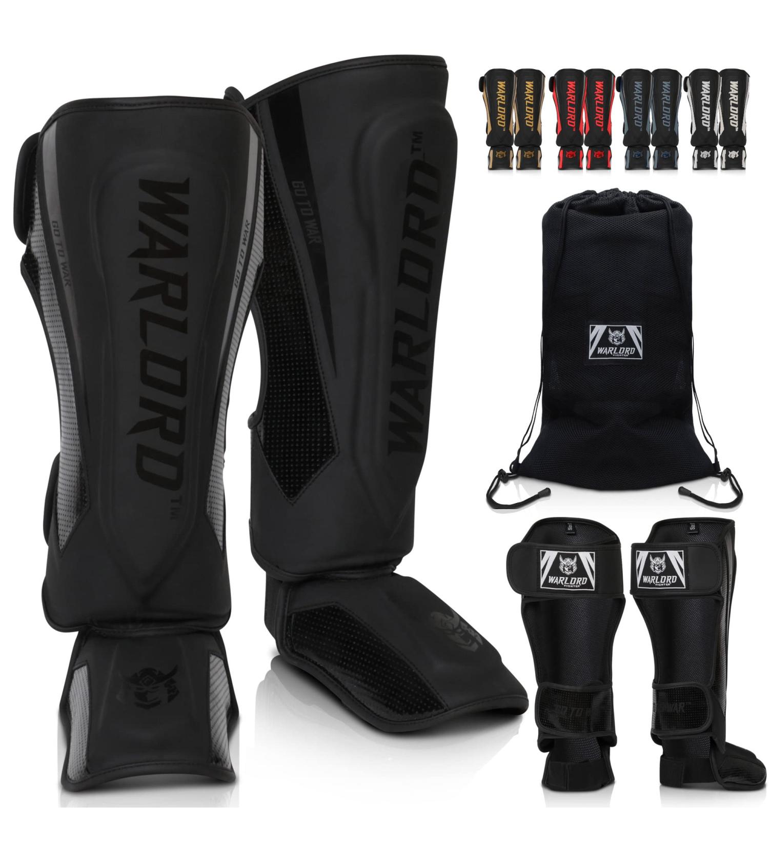 WARLORD Elite Muay Thai Shin Guards for Men MMA Gear  Kickboxing Shin Guards Sparring Gear MMA Training Equipment Muay Thai Pads MMA Shin Guards Shin Guards MMA Shin Pads Kickboxing Gear Martial Arts Small Black/Black - Buy Online on GoSupps.com