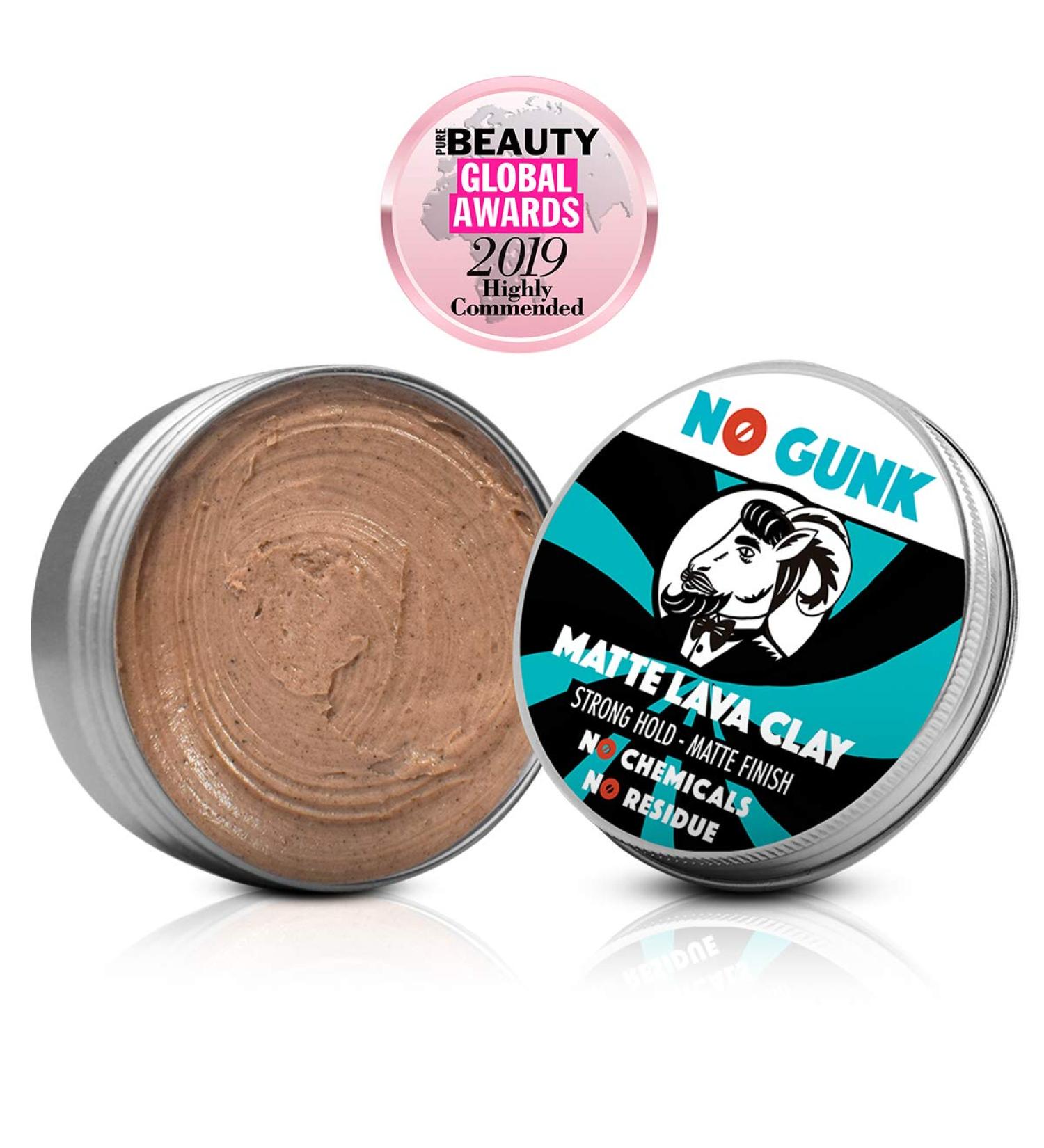 No Gunk 100% Natural Matt Clay Hair Wax - Strong Hold & Organic Ingredients - 50g | Eco-Friendly Hair Paste - Buy Online on GoSupps.com