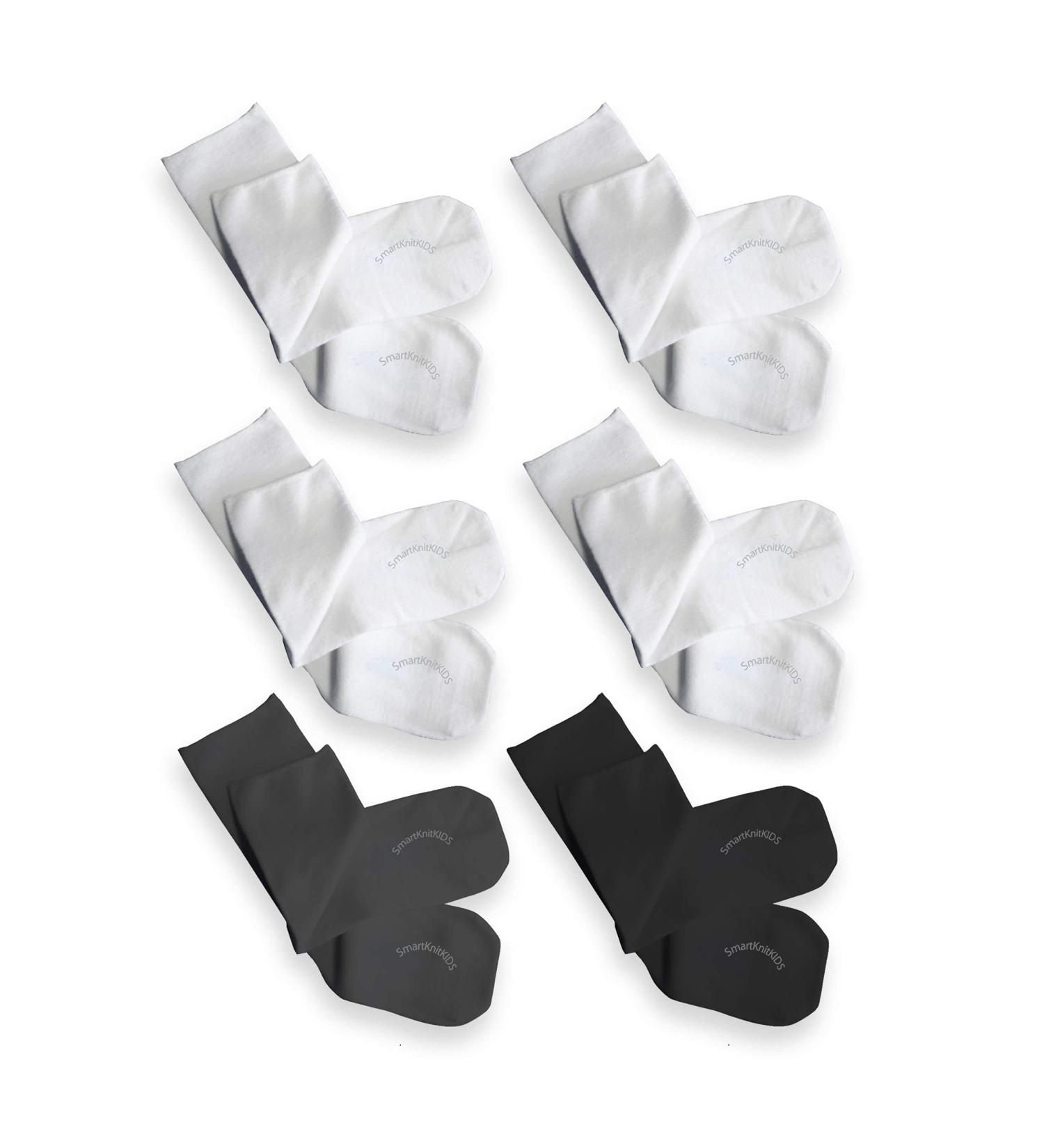 SmartKnitKIDS Seamless Sensitivity Socks - 6 Pack - Black, Charcoal & White Medium - Buy Online on GoSupps.com