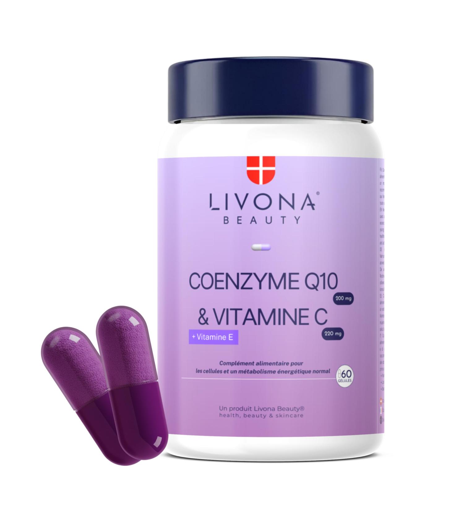 Coenzyme Q10 200mg + Vitamine C et E - Compl ment alimentaire Livona Beauty - Sans Gluten ni OGM ni allerg nes | Vegan - Buy Online on GoSupps.com