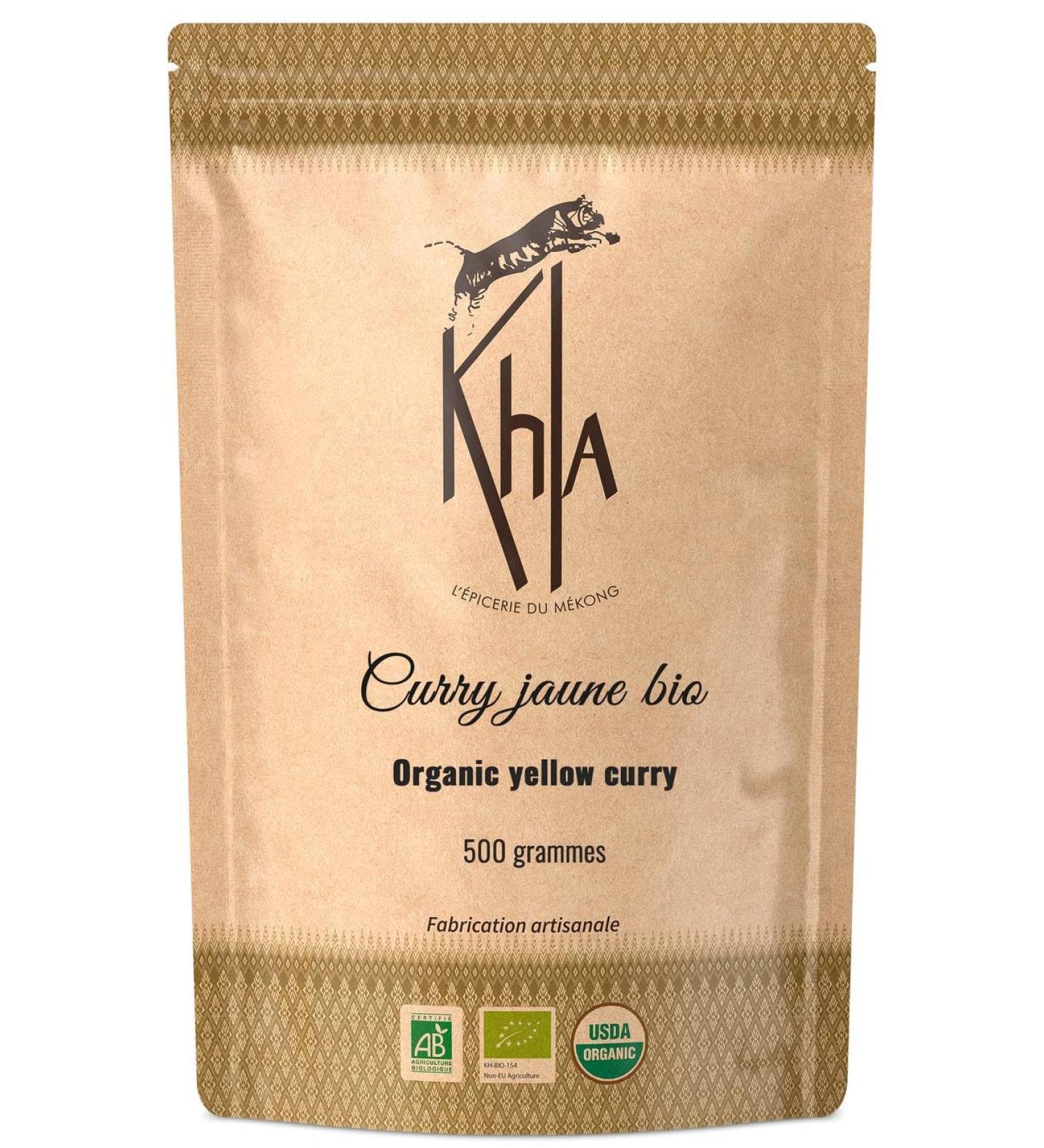 Khla - Organic Yellow Curry Powder - Bag 1 kg - Sweet Non Spicy Curry Mix - Cooking & Baking Ingredient - Indian Curry Thai - Turmeric Ginger - Asian Spice - Buy Online on GoSupps.com