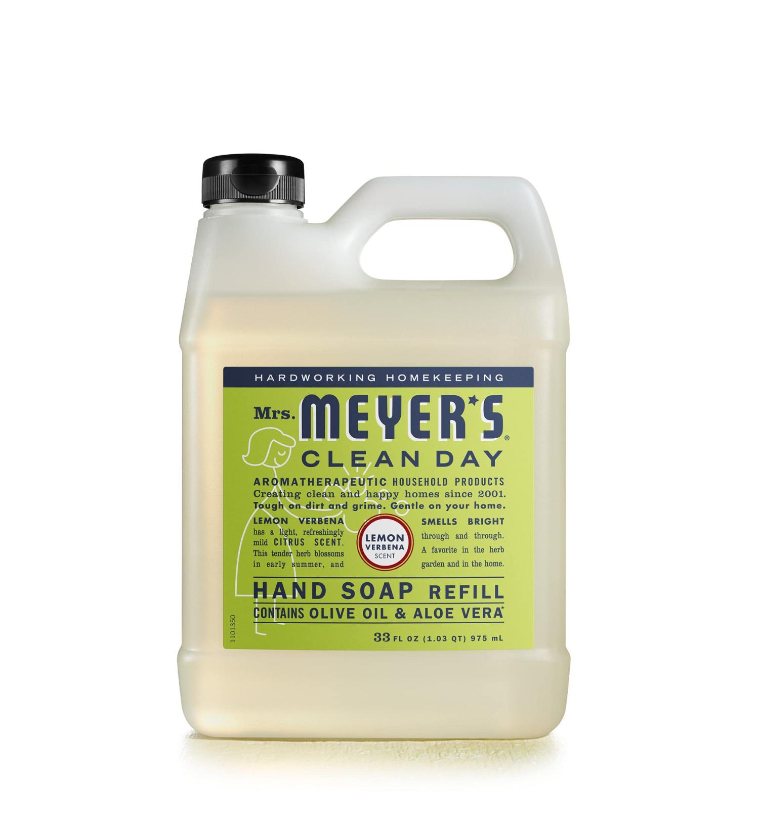Mrs. Meyer's Lemon Verbena Hand Soap Refill - 33 fl. oz, Biodegradable & Made with Essential Oils - Buy Online on GoSupps.com