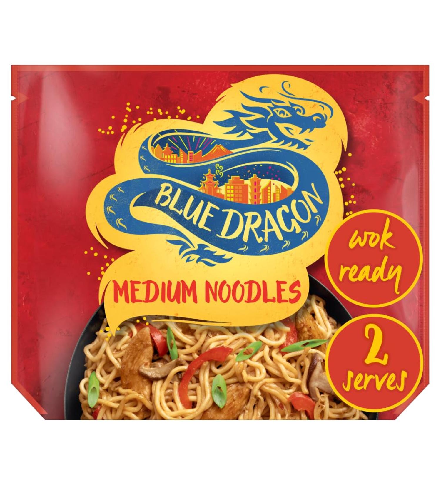 Blue Dragon Blue Dragon Nouilles Medium Wok Ready 300g (Q)