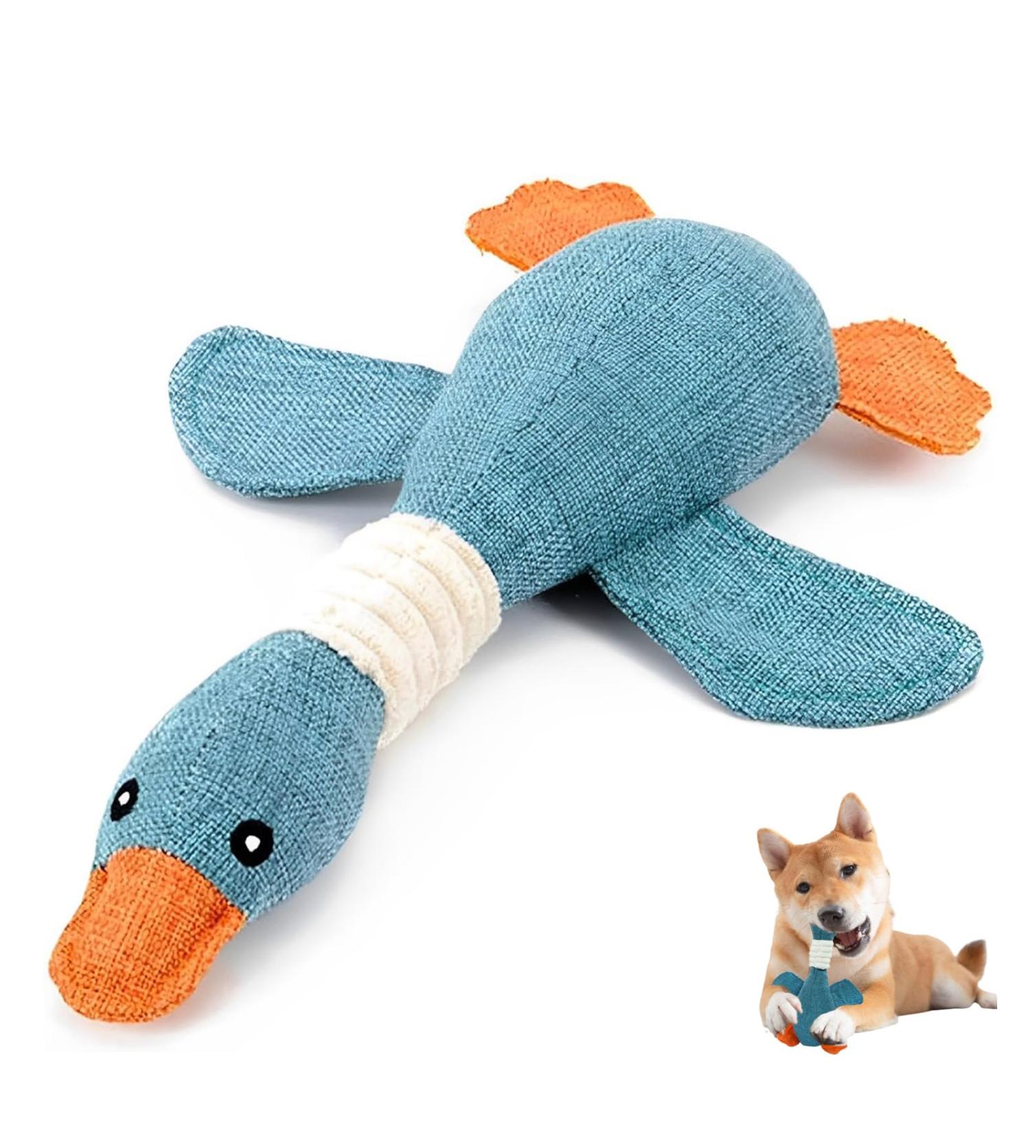 Indestructible Dog Toys for Aggressive Chewers | FCSNJH Squeaky Plush Duck Toy for Large Medium & Small Dogs (32cm) - Buy Online on GoSupps.com