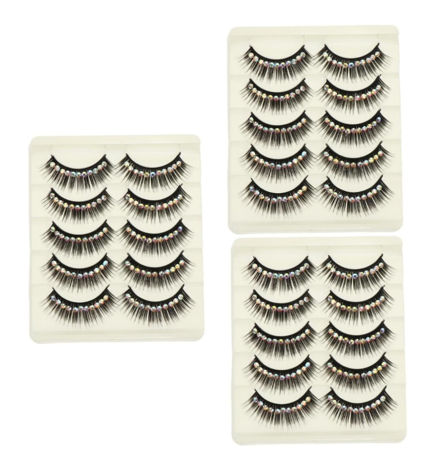 minkissy 30 Pairs Diamond False Eyelashes Halloween Halloween Natural False Lashes Natural False Eyelashes Lash Extensions False Eyelashes Dramatic Glitter Artificial - Buy Online on GoSupps.com