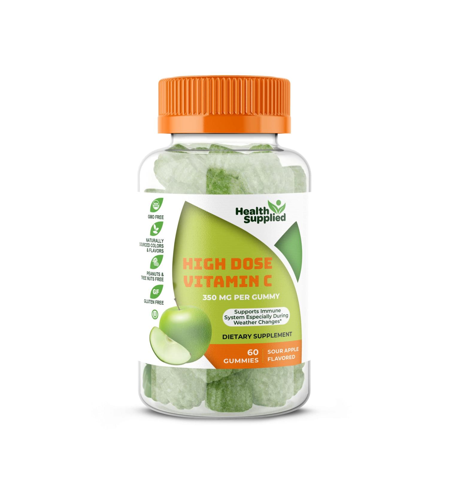 Vitamin C Immune Plus Support Booster Gummies | Daily Dietary Supplement | Natural Yummy Sour Apple Flavor Gummy | Vegan Plant Based Pectin - for Adult Men Woman Teens & Kids 1 - Buy Online on GoSupps.com