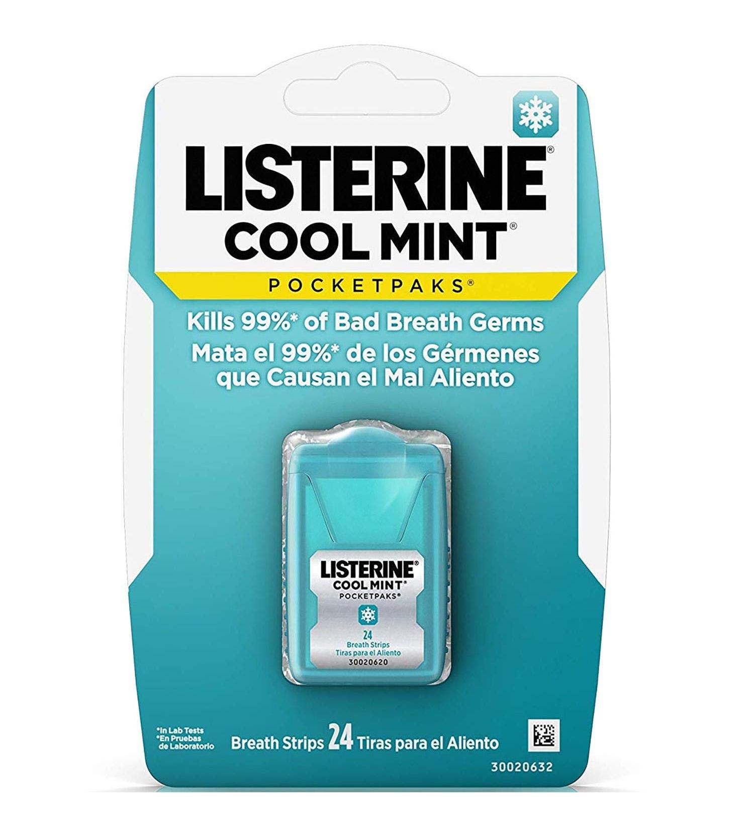 Listerine Pocketpaks Cool Mint Breath Strips 24 Count 24 count (Pack of 1)