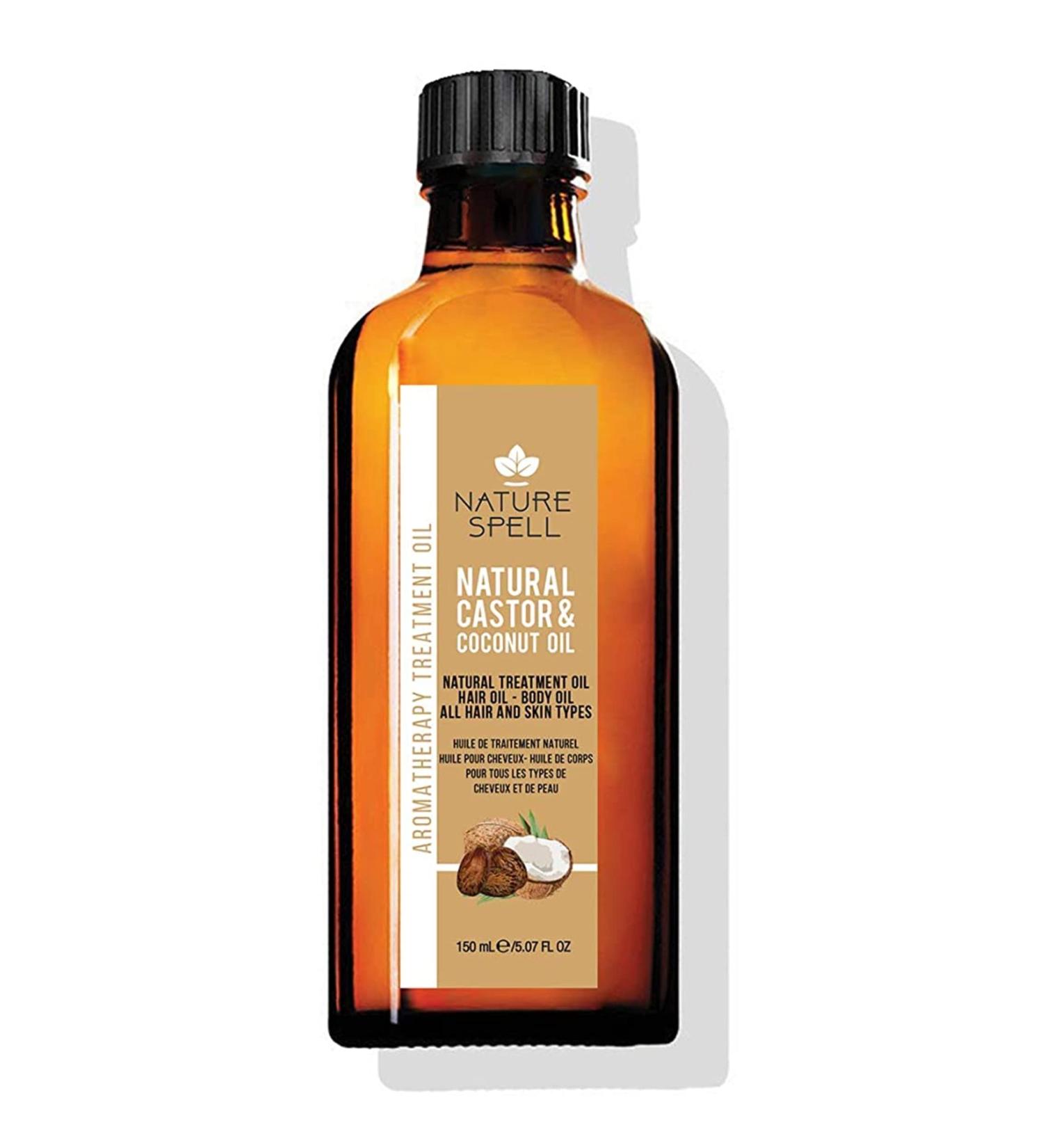 Nature Spell Castor and Coconut Oil for Hair & Body - 150 ml | Premium Natural Hair Care & Moisturizer - Buy Online on GoSupps.com