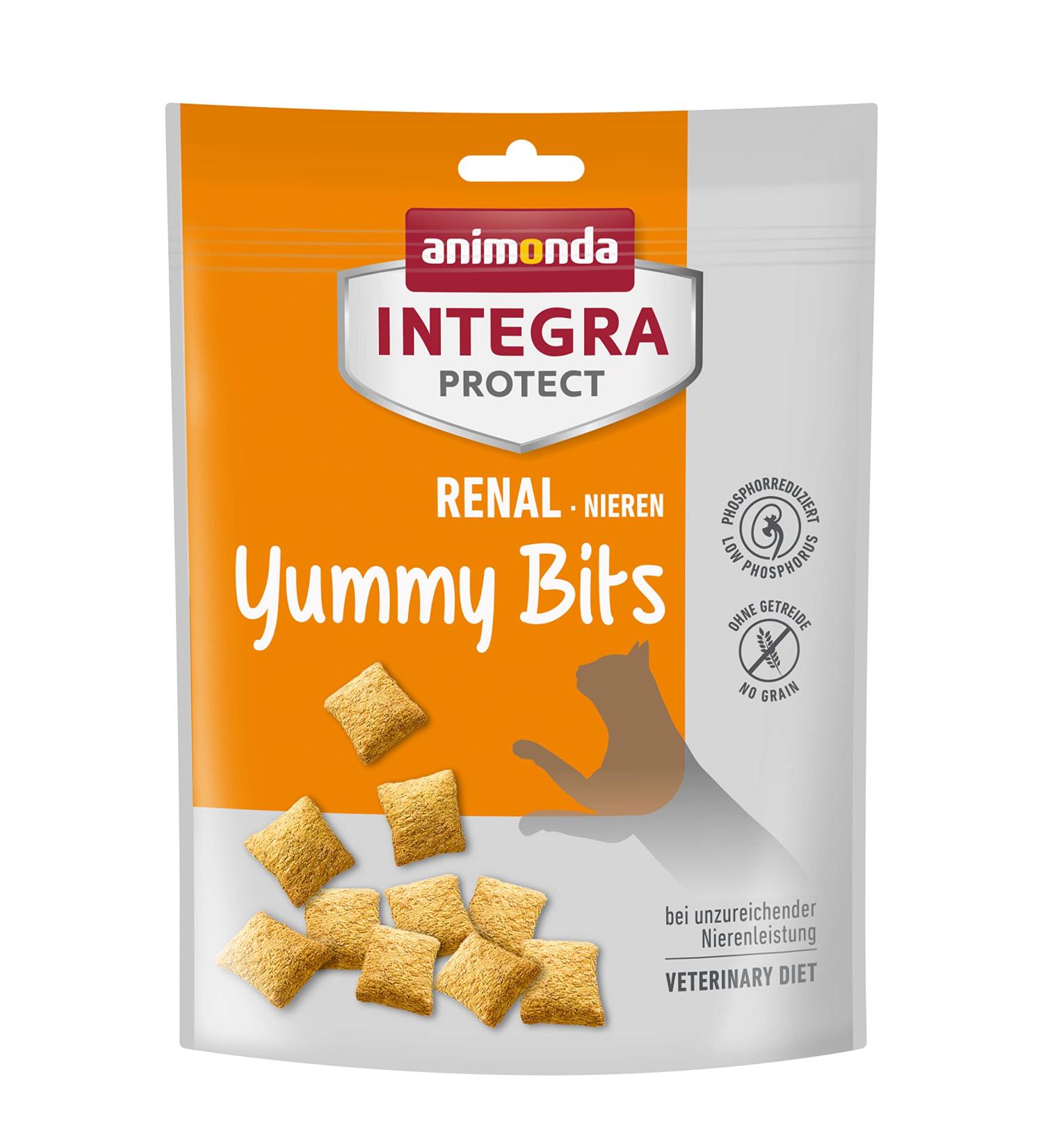 Animonda Integra Protect Renal Yummy Bits cat treats for cats with kidney problems supplementary feed dry food for cats gluten -free 6 x 120g cattle valley 1 piece (6 Pack)
