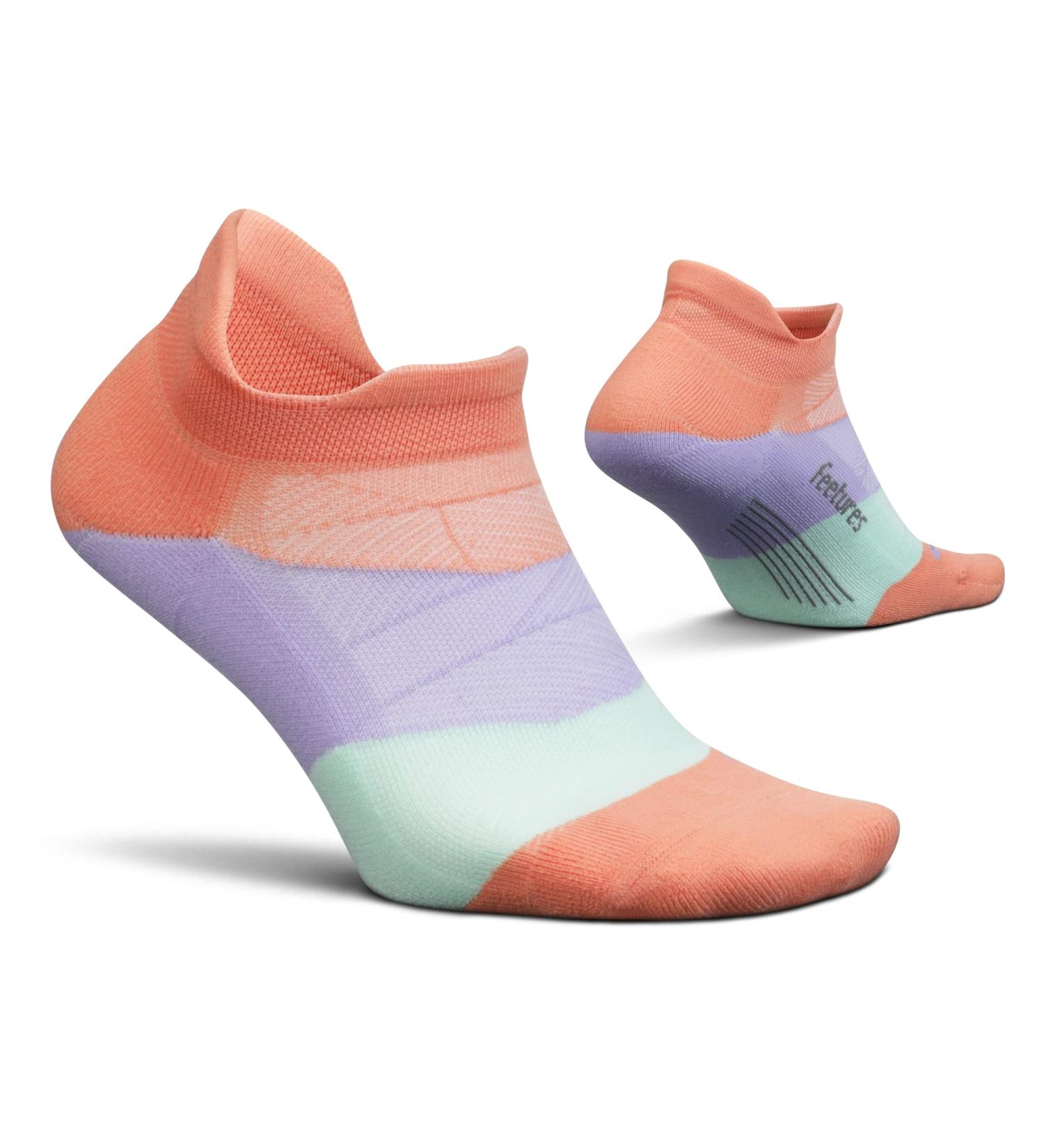 Feetures Elite Ultra Light No Show Tab Running Socks - Pop Off Peach, Medium-Large - Buy Online on GoSupps.com