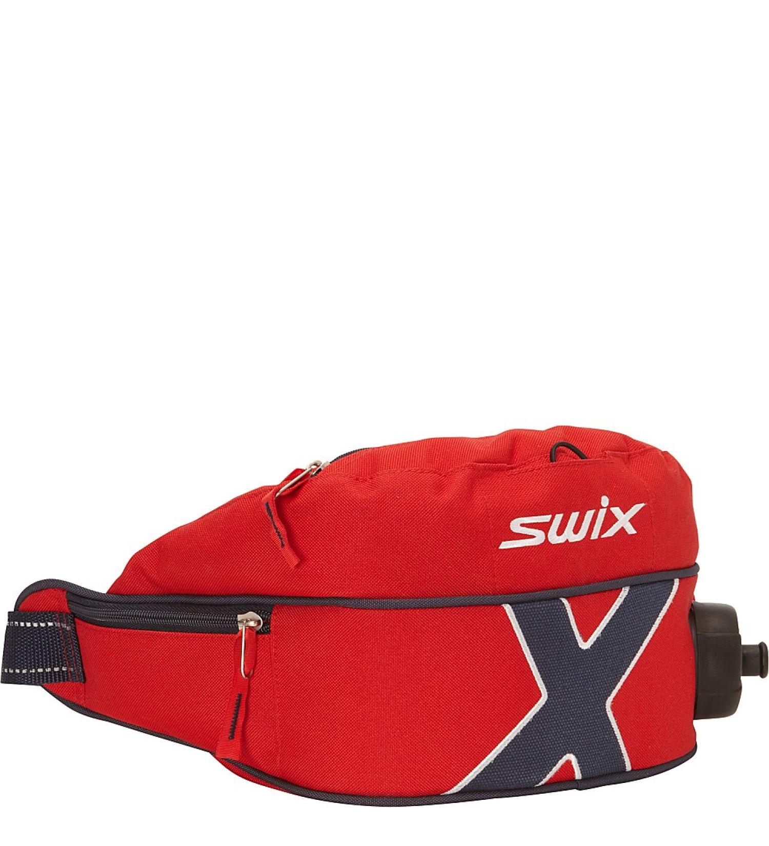 Swix Ski Gear Norge Insulated Hydration Belt - 1 Liter Red/Blue | Best for Skiing & Outdoor Adventures - Buy Online on GoSupps.com