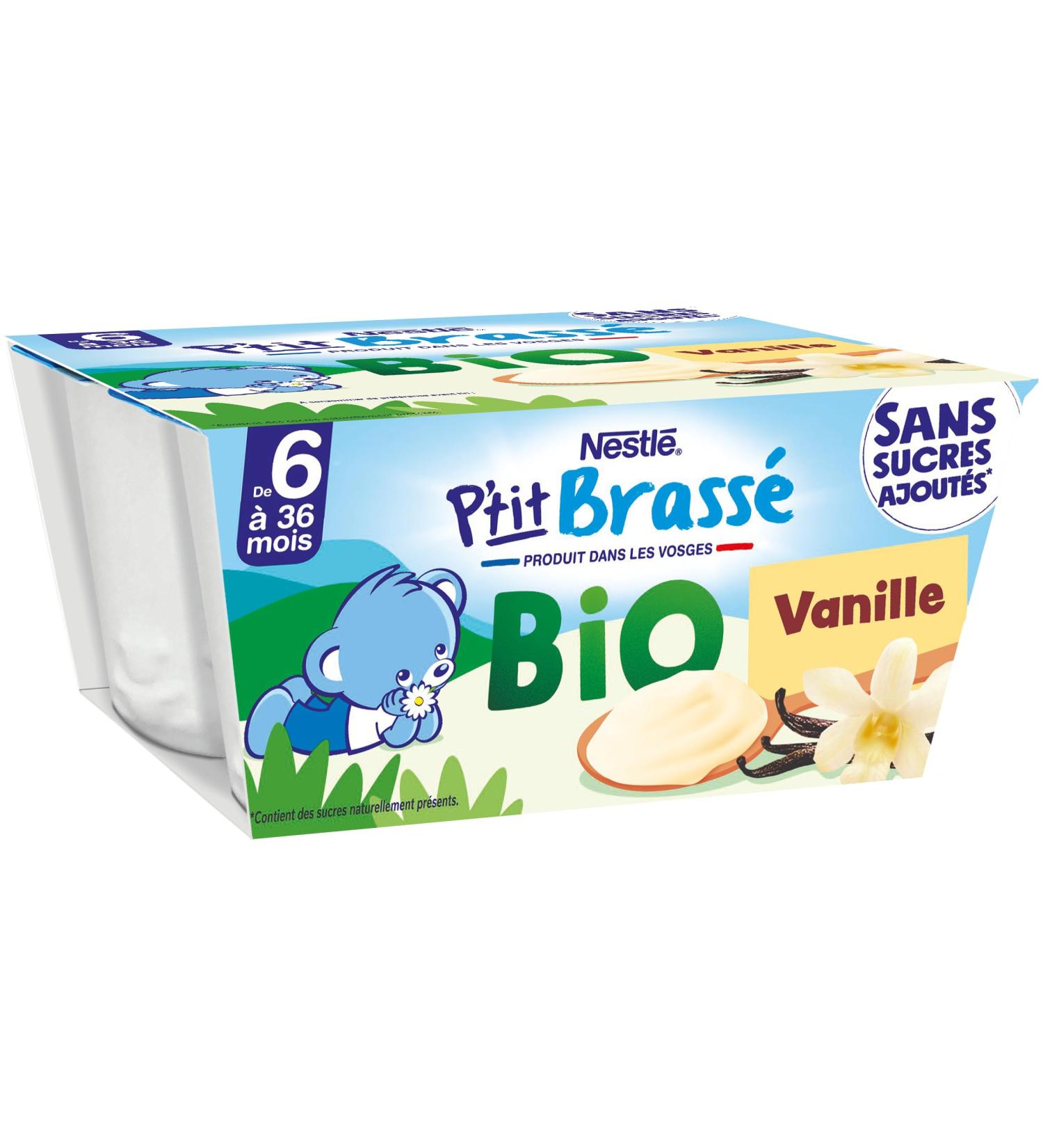 Nestl B b - P'Tit Brass Bio - Vanille - Laitage d s 6 Mois - 4X90g - Buy Online on GoSupps.com
