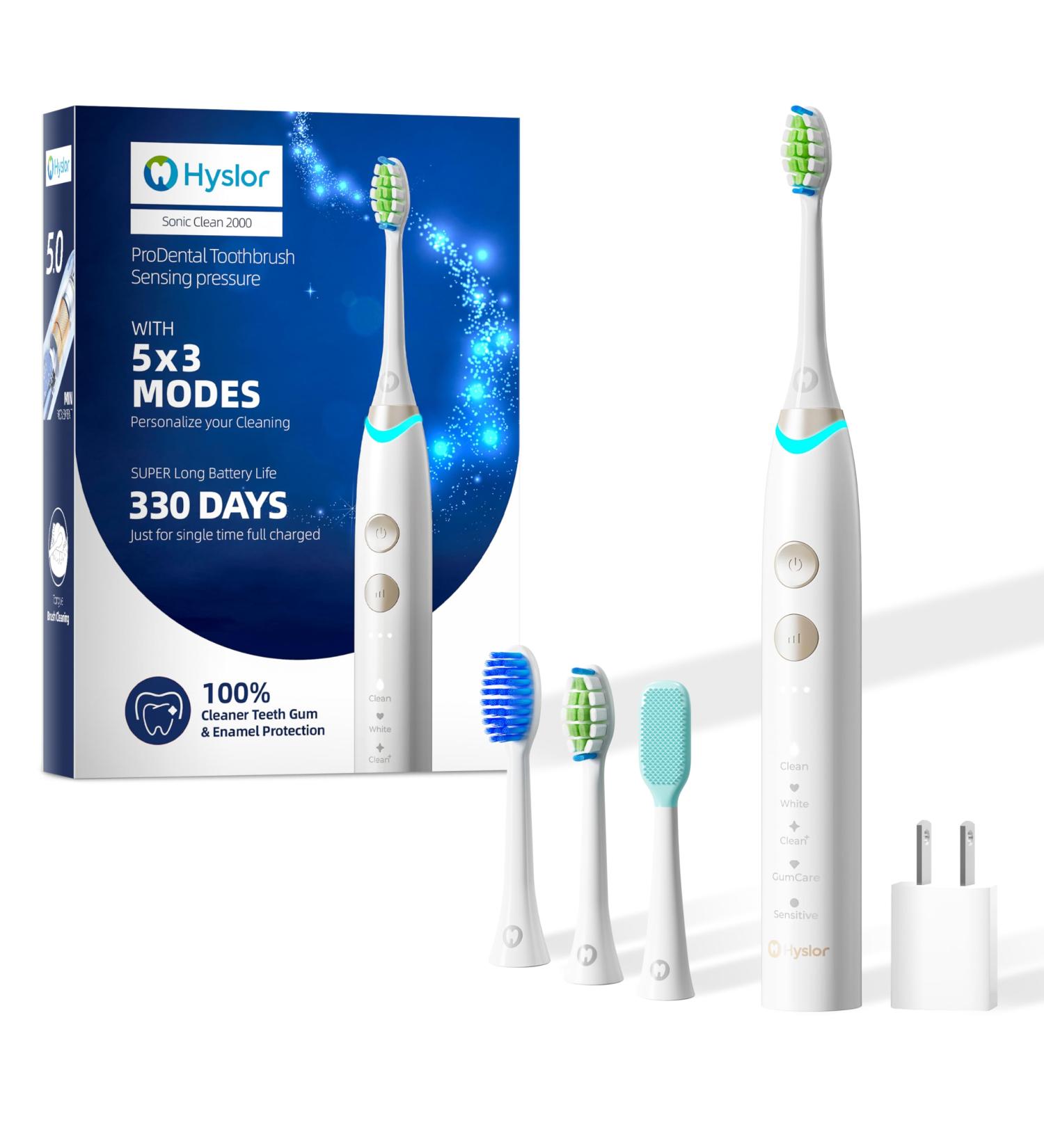 Buy Sonic Electric Toothbrush for Adults | 330 Days on One Charge 5 Modes Smart Features & IPX7 Waterproof - Buy Online on GoSupps.com