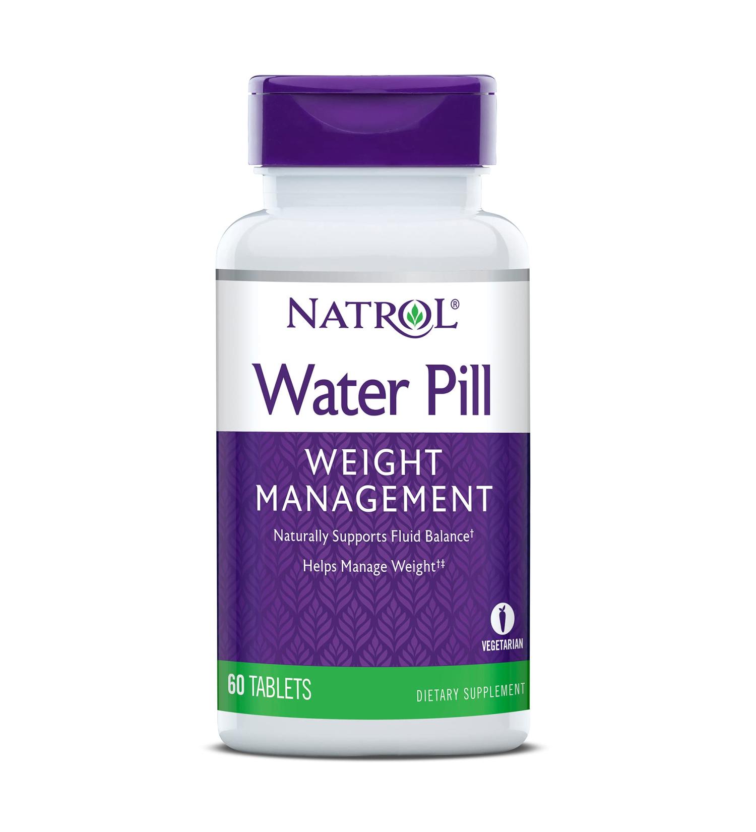 Natrol Water Pill Tablets 60 Count - Natural Water Retention Relief - Buy Online on GoSupps.com