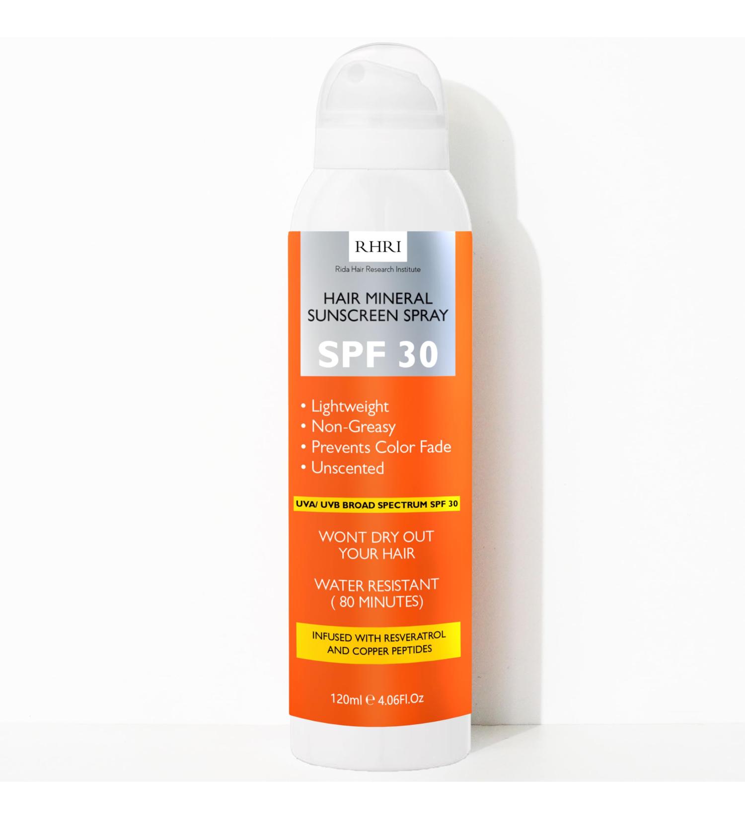 Premium SPF 30 Hair and Scalp Sunscreen Spray | Protection from UV Rays Color Fade and Dryness | Non-Greasy Aerosol Hair Sunscreen For Scalp 5 fl oz 120 ml - Buy Online on GoSupps.com