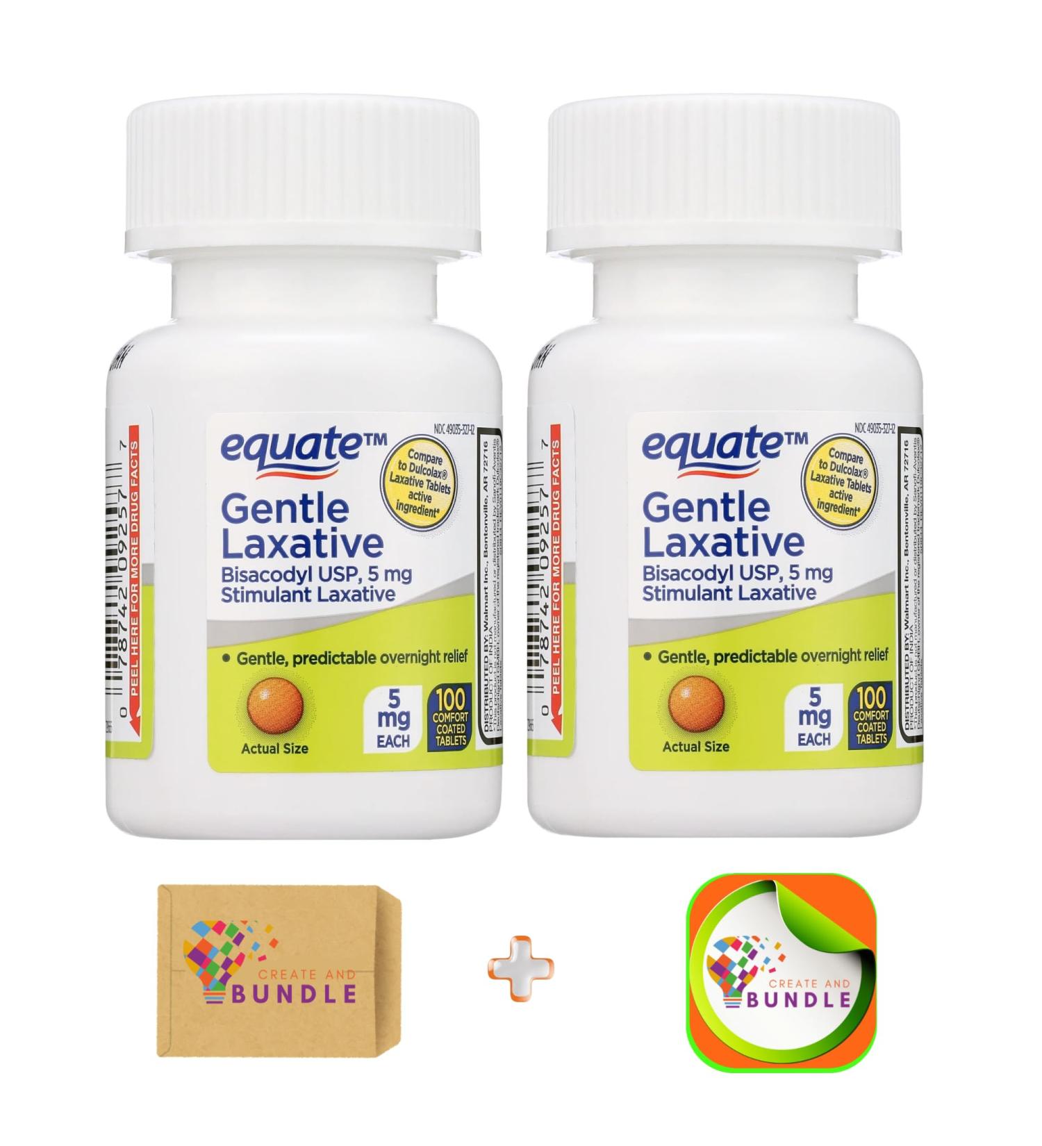 Equate Bisacodyl Gentle Laxative Tablets 5 mg - 200 Count | Effective Adult Constipation Relief | Fast Shipping Internationally - Buy Online on GoSupps.com