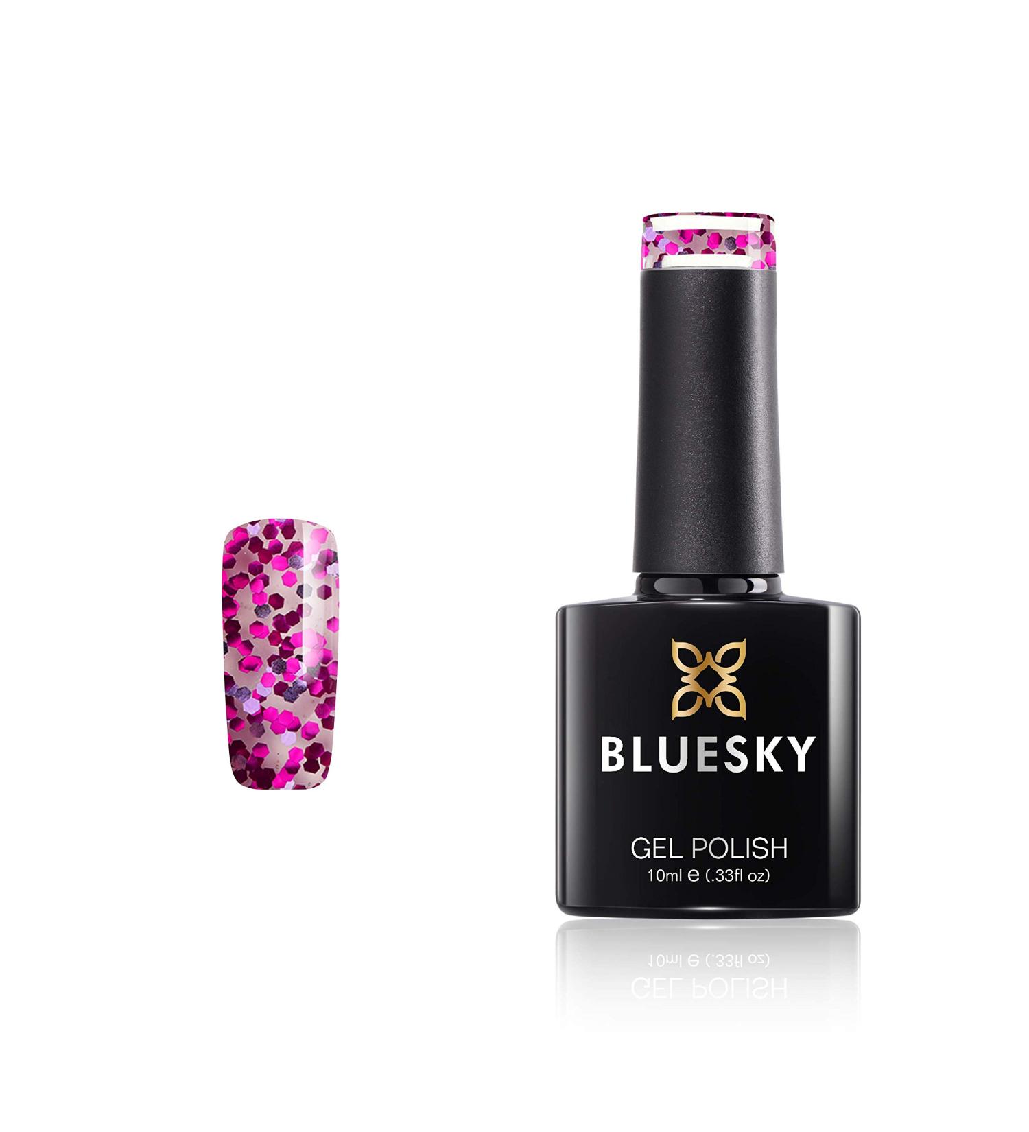 Bluesky Gel Nail Polish Rio De Janerio SUM1917 Glitter 10 ml Pink Purple Long Lasting Chip Resistant 10 ml (Requires Drying Under UV LED Lamp) - Buy Online on GoSupps.com