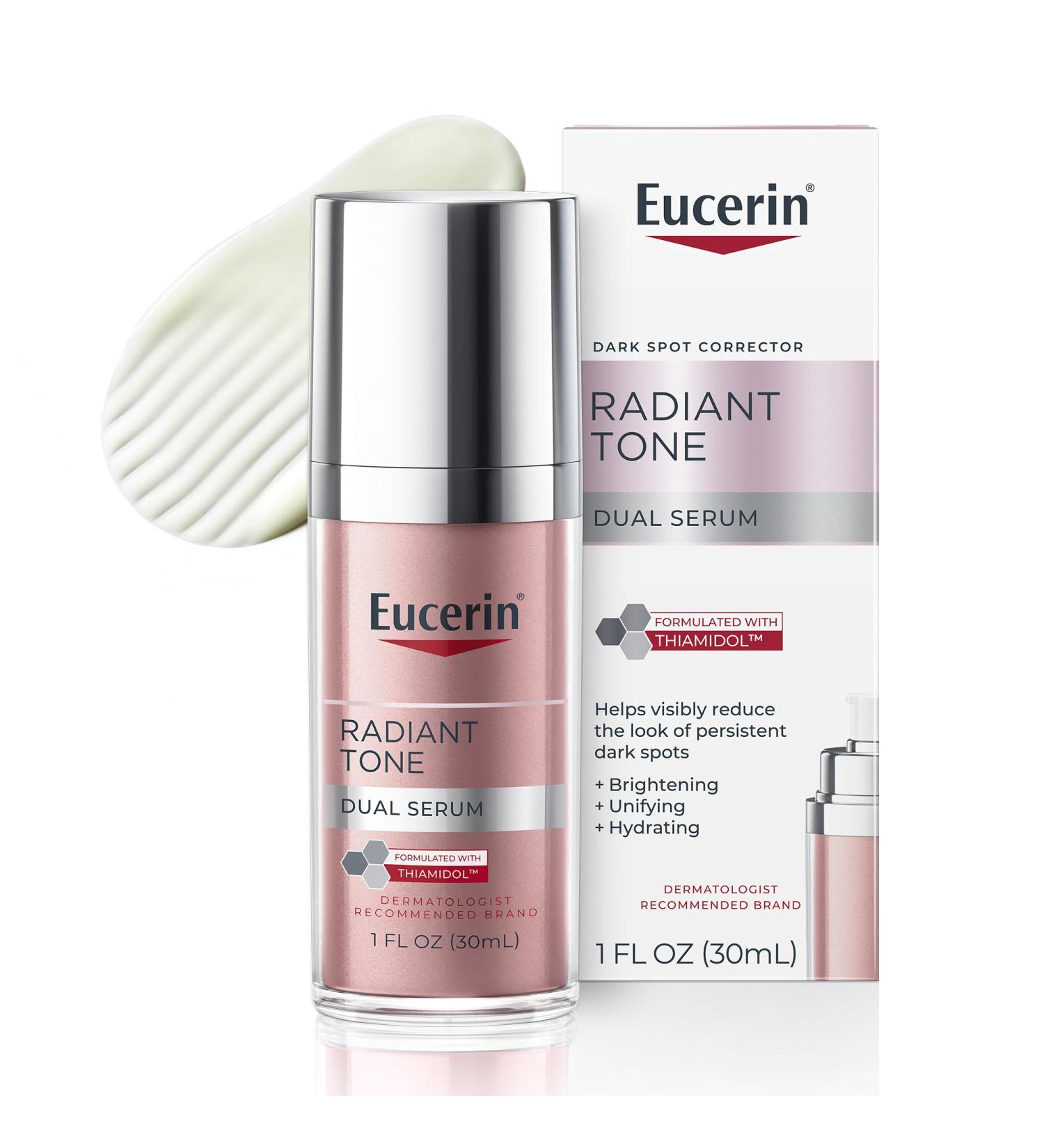 Eucerin Radiant Tone Dual Serum Dark Spot Corrector Dark Spot Serum with Thiamidol and Hyaluronic Acid Helps Visibly Reduce the Look of Persistent Dark Spots 1 Fl Oz Bottle - Buy Online on GoSupps.com