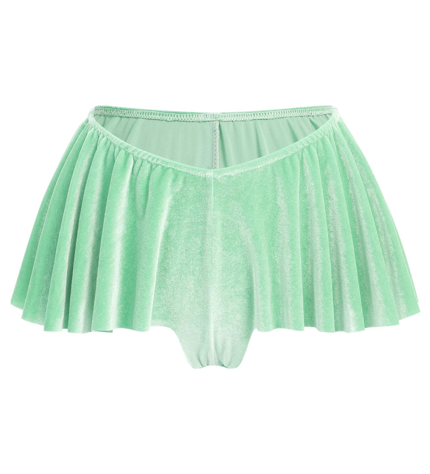 Women's Velvet Mid Rise Yoga Running Shorts - Hot Rave Booty Mini Pants in Light Green - Buy Online on GoSupps.com