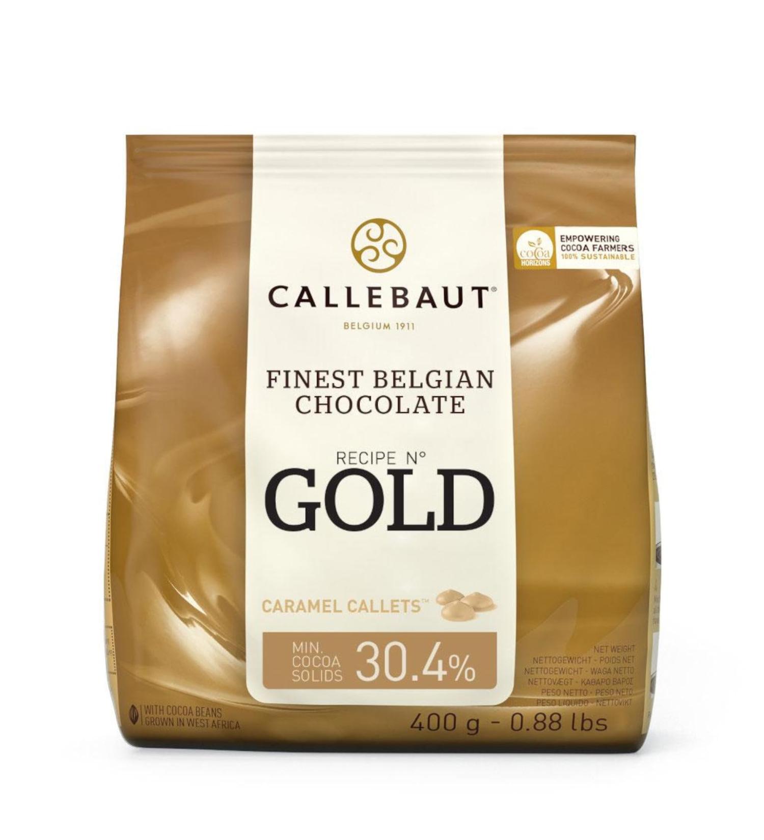 Callebaut | Gold 30.4% Finest Belgian Caramel Chocolate Couverture Callets | 1x400g - Buy Online on GoSupps.com
