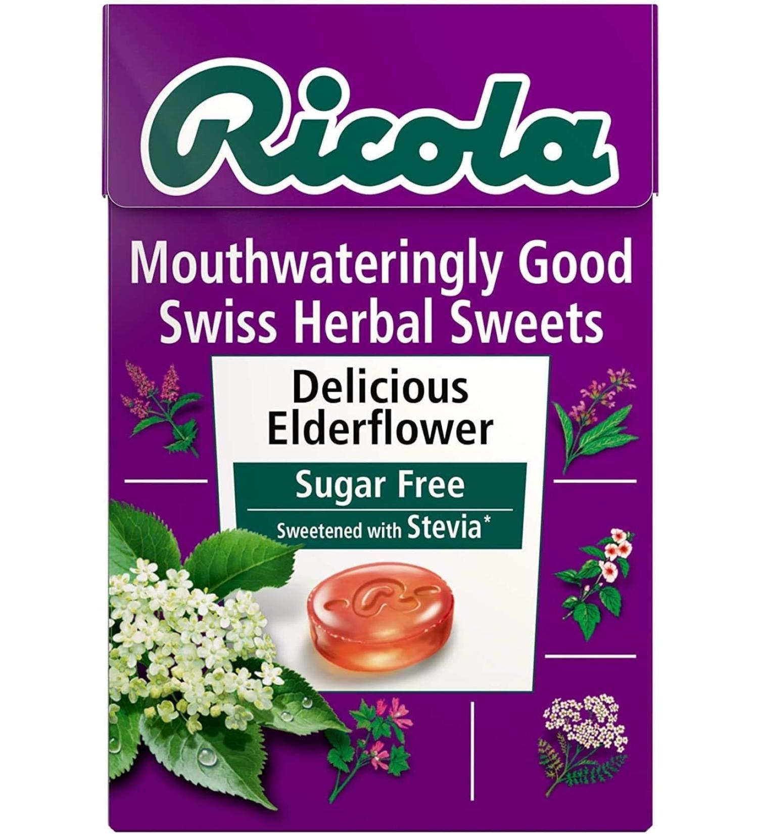 (12 PACK) - Ricola - Elderflower SF Lozenges Box | 45g | 12 PACK BUNDLE - Buy Online on GoSupps.com