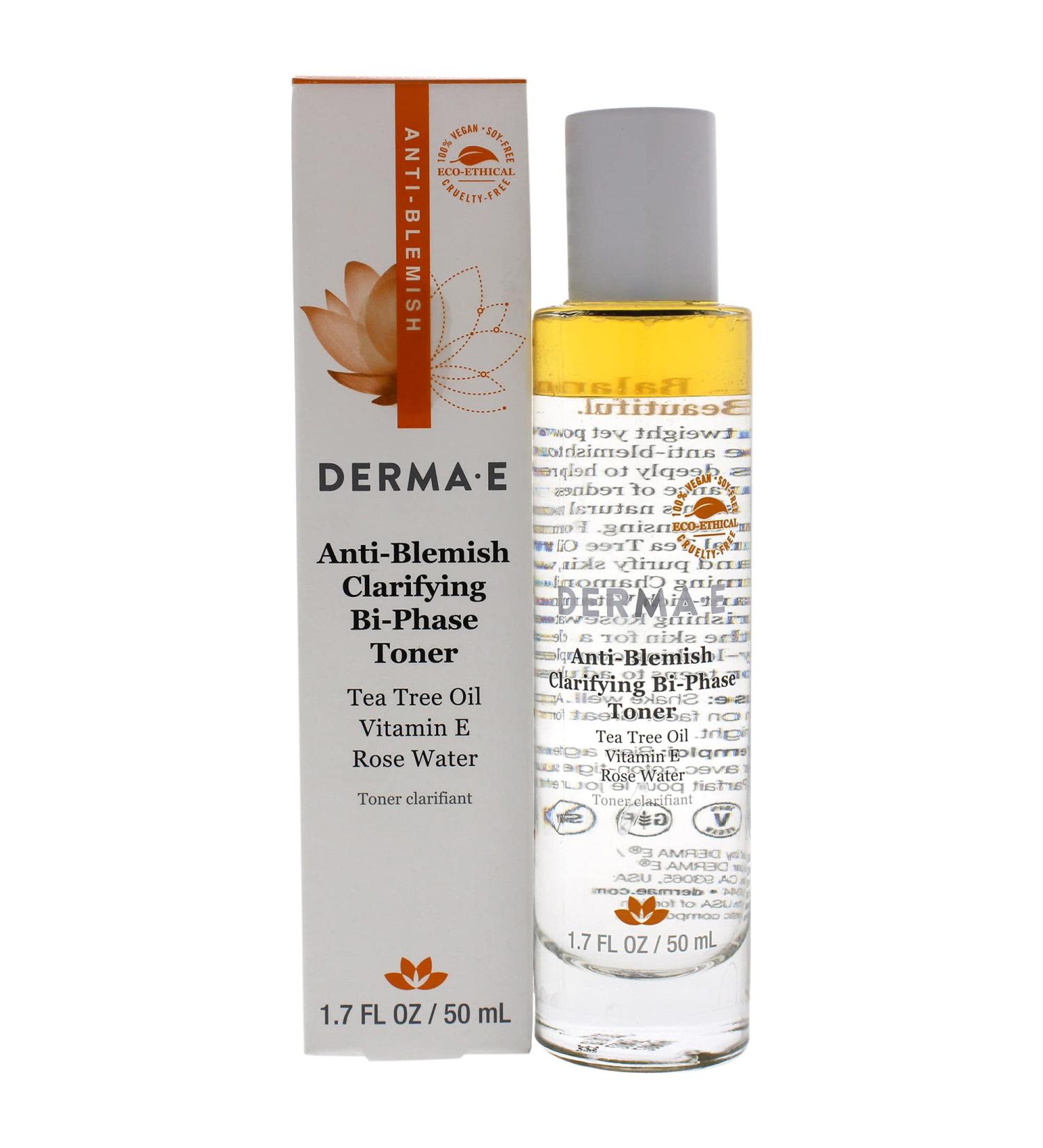 Derma E Anti-Blemish Toner 1.7 fl oz - Clarifying Bi-Phase Formula for Clear Skin - Buy Online on GoSupps.com