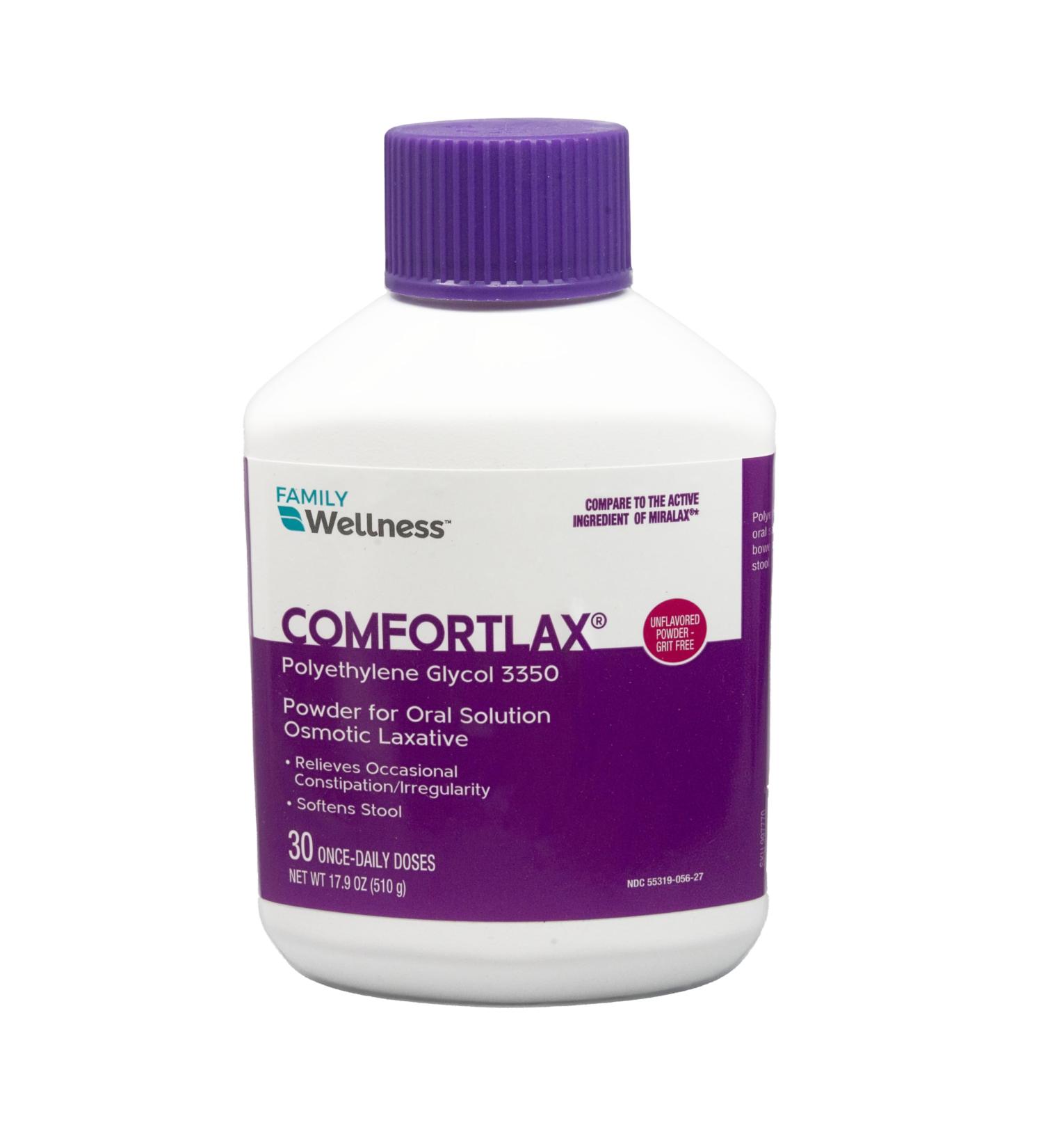 Healthy Living Family Wellness Polyethylene Glycol 3350 Powder Osmotic Laxative Relieves Occasional Constipation Stool Softener Unflavored 30 Dose - Buy Online on GoSupps.com