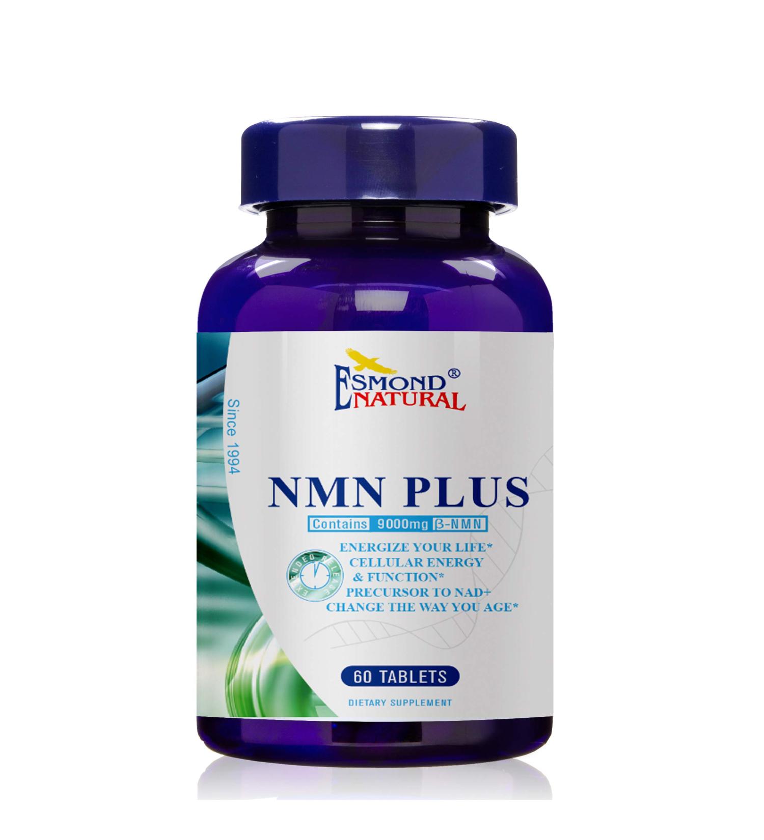 Esmond Natural: NMN Plus (Changes The Way You Age 300mg NMN+30mg Trans Resveratrol Total 9000mg Beta-NMN) GMP Natural Product Assn Certified Made in USA - 330mg 60 Tablets - Buy Online on GoSupps.com
