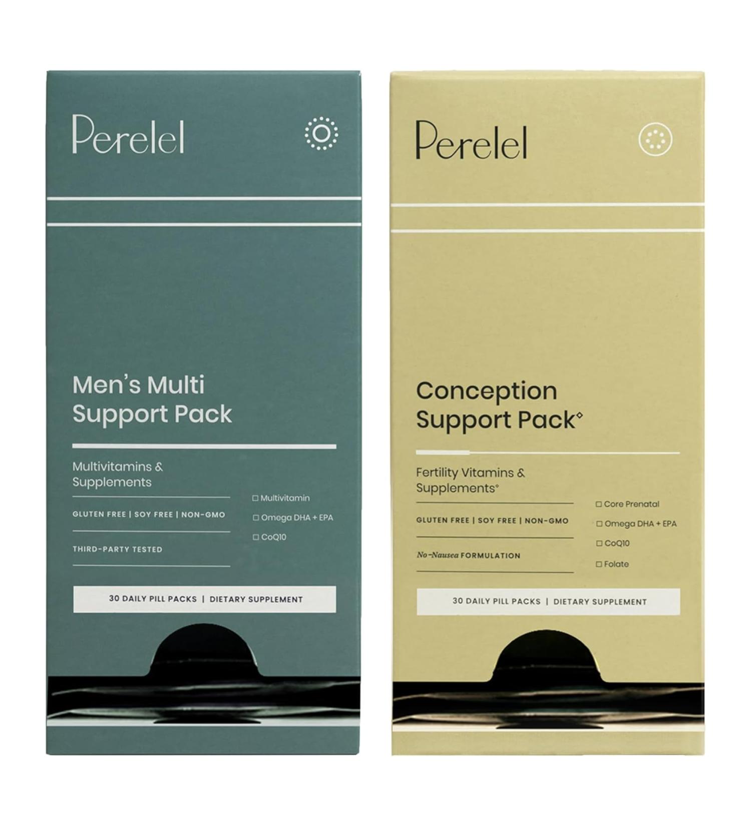 Perelel Conception Support Pack & Men's Multi Support Pack Prenatal Multivitamin for Fertility Wellness & Daily Multivitamin for Men's Wellness 60 Daily Pill Packs - Buy Online on GoSupps.com