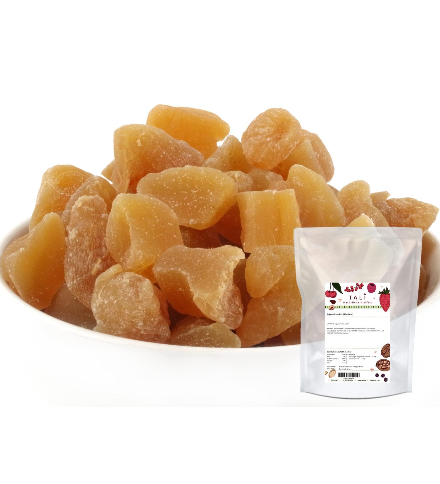 TALI Candied Ginger from Thailand - Sugar-Free 1000g | Premium Quality Treats for International Shipping - Buy Online on GoSupps.com